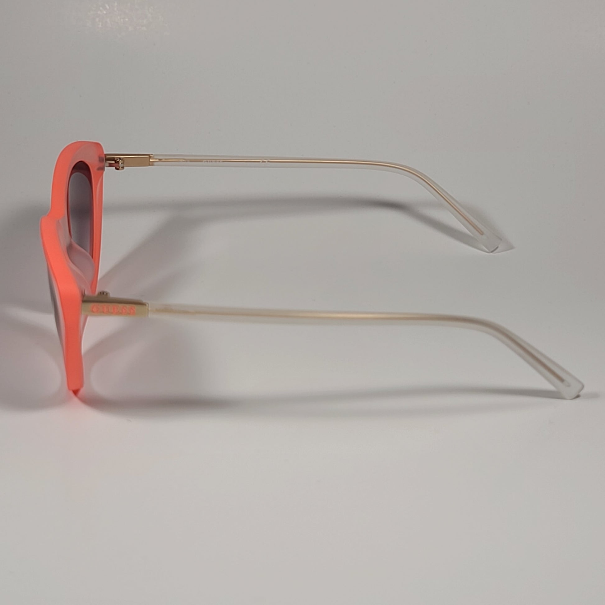 Guess Cat Eye Sunglasses Orange Matte Crystal Frame Brown Gradient Lens GU3061 44F - Sunglasses