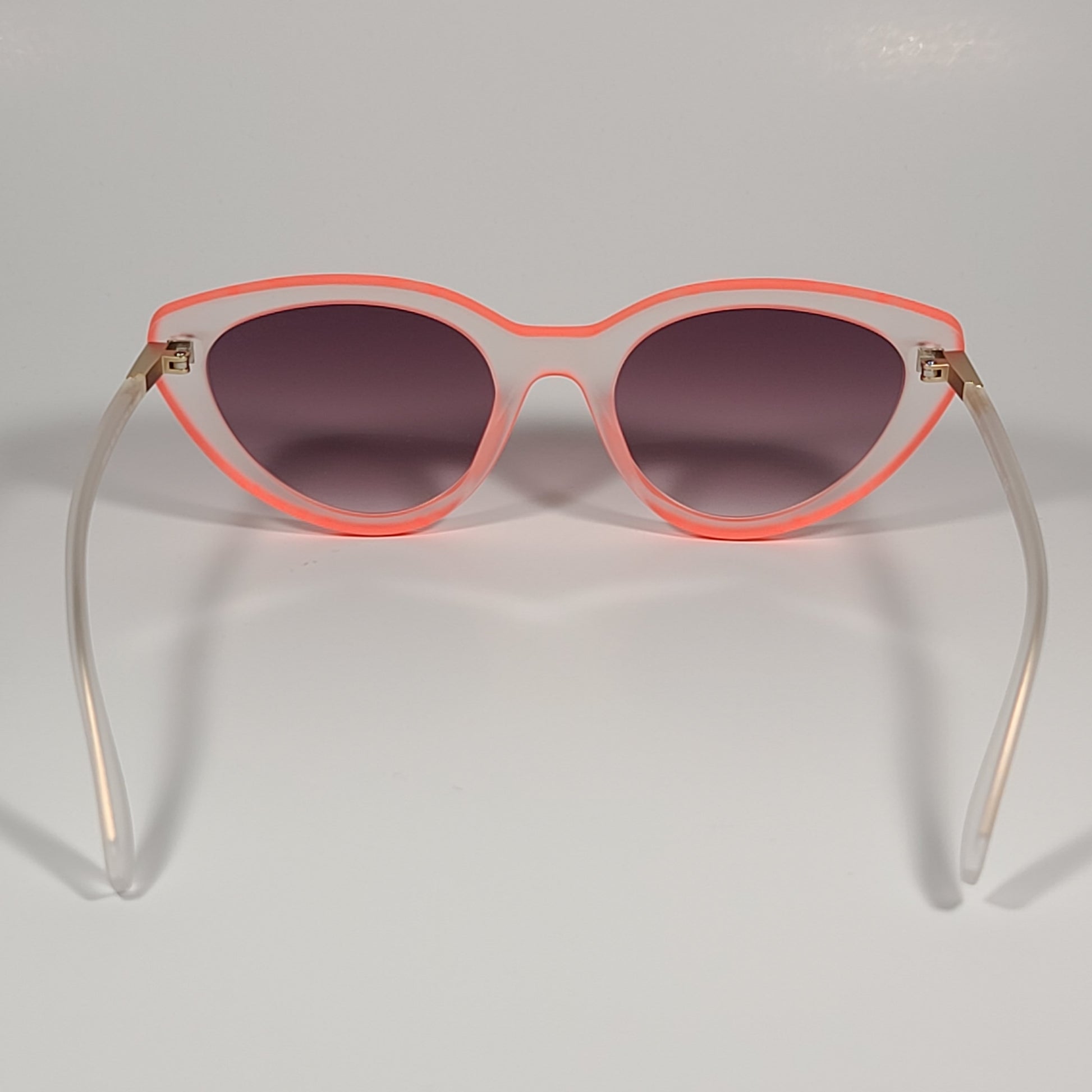Guess Cat Eye Sunglasses Orange Matte Crystal Frame Brown Gradient Lens GU3061 44F - Sunglasses