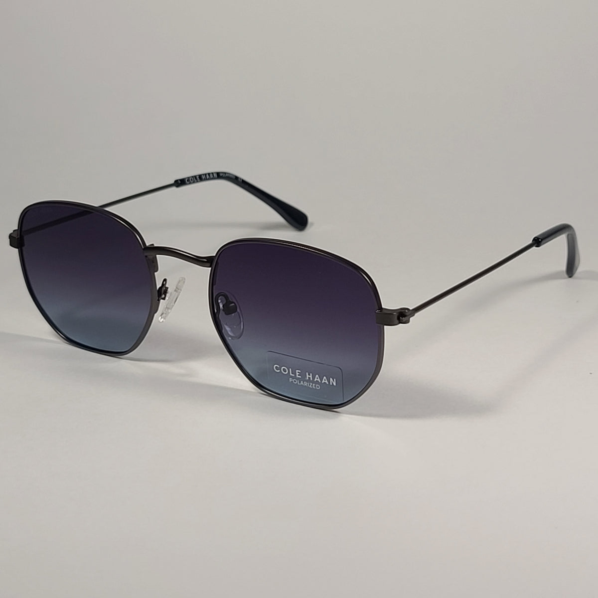 Cole Haan CH8501 033 Polarized Hexagon Sunglasses Gunmetal  display picture 2