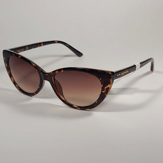 Calvin Klein Cat Eye Sunglasses CK20515S 235 Brown Tortoise Frame Brown Gradient Lens - Sunglasses