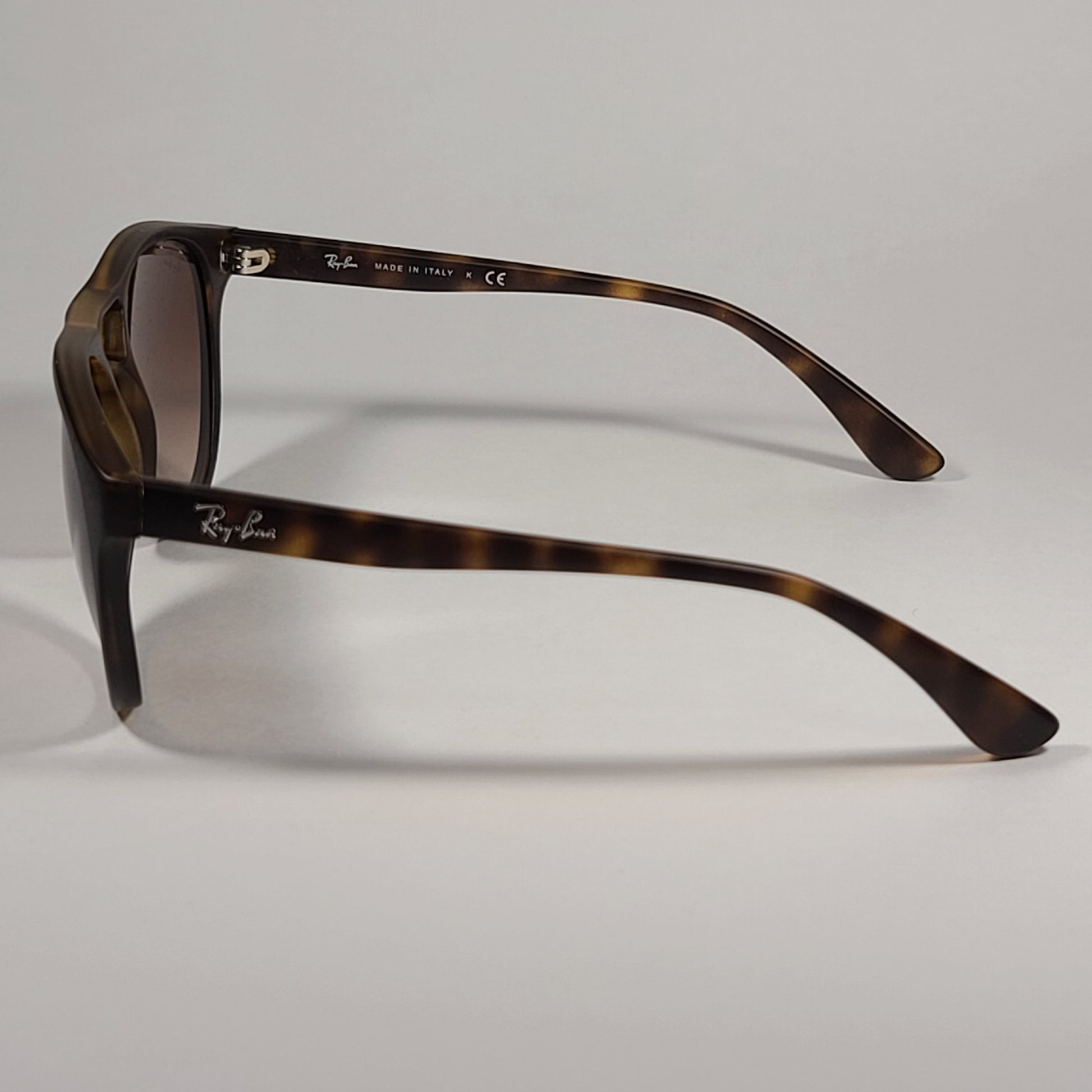 Ray-Ban Brad Round Aviator Sunglasses Matte Havana Rubberized Frame Brown Gradient Lens RB4170 865/13 - Sunglasses