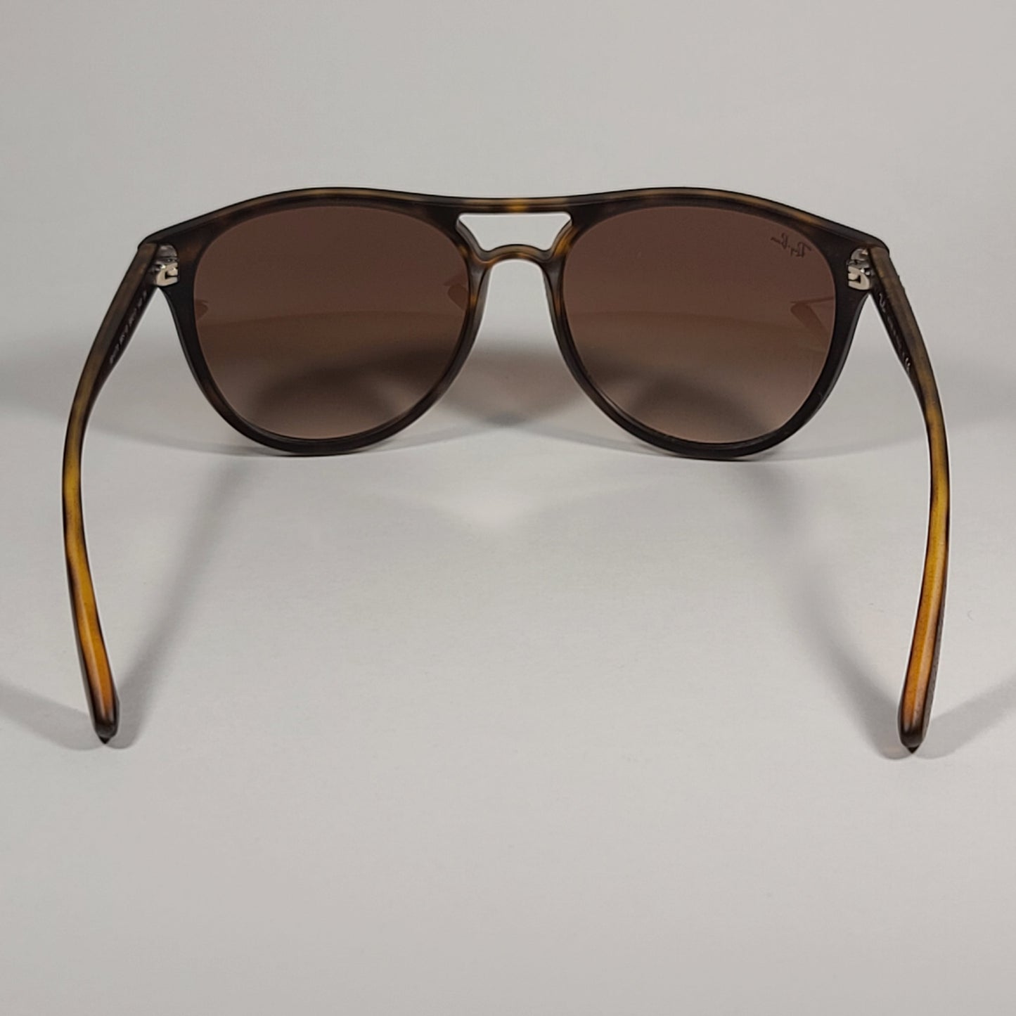 Ray-Ban Brad Round Aviator Sunglasses Matte Havana Rubberized Frame Brown Gradient Lens RB4170 865/13 - Sunglasses