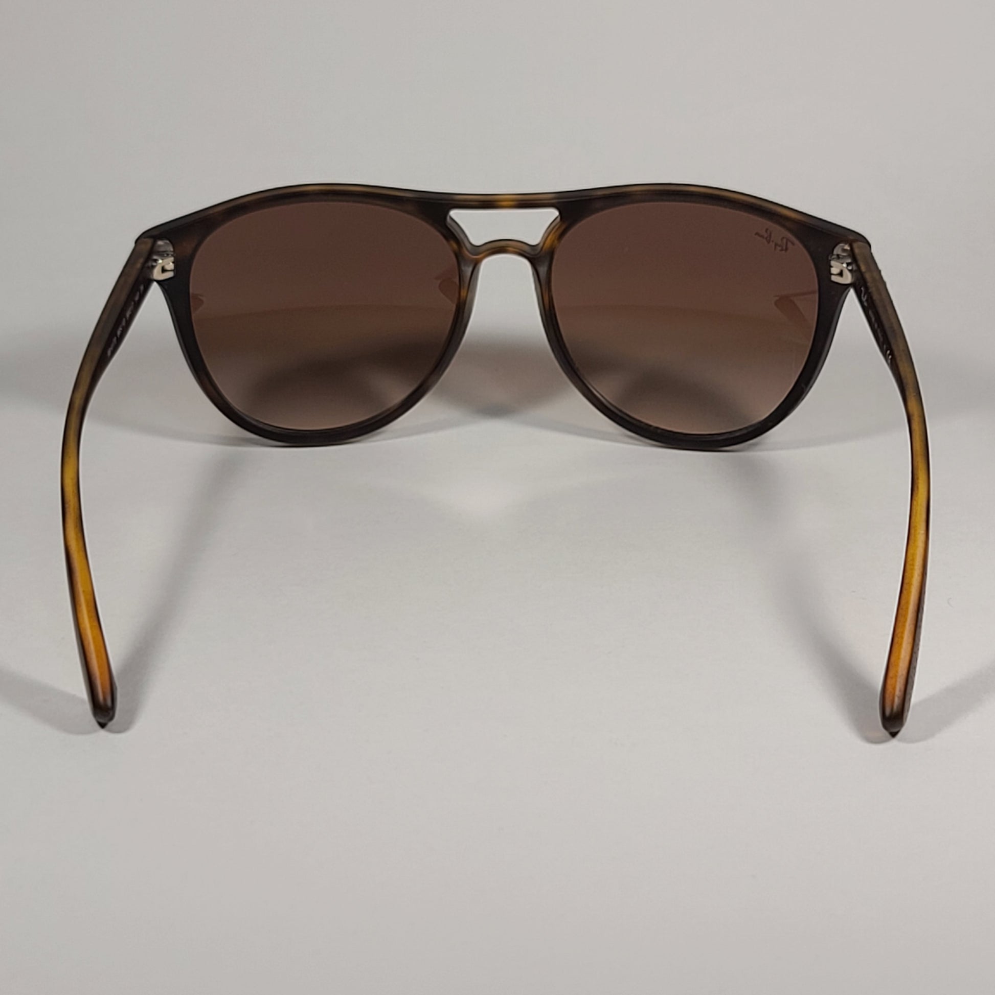 Ray-Ban Brad Round Aviator Sunglasses Matte Havana Rubberized Frame Brown Gradient Lens RB4170 865/13 - Sunglasses