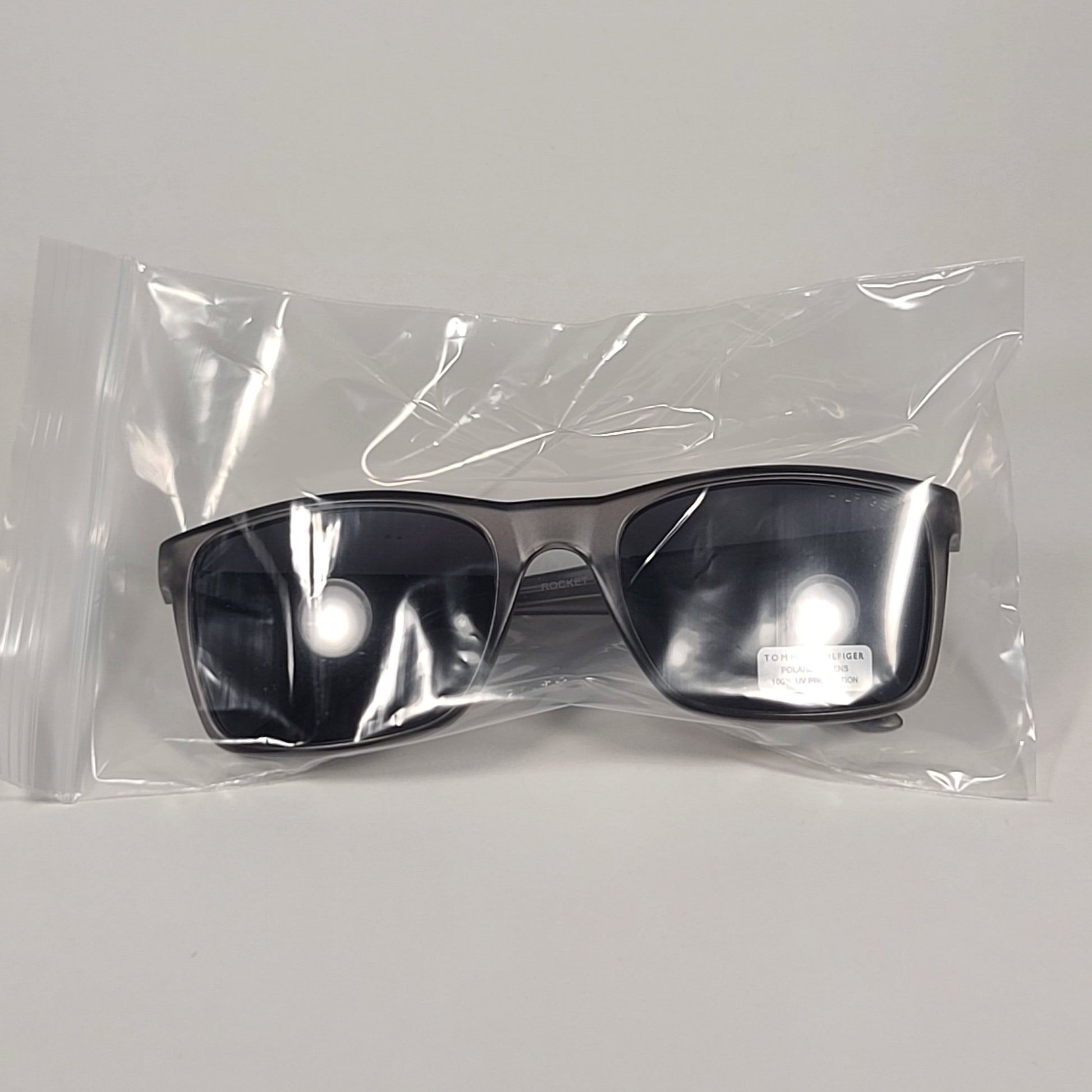 Tommy Hilfiger Rocket Rectangular Polarized Sunglasses Matte Gray Frame Gray Lens ROCKET MP OM565P - Sunglasses