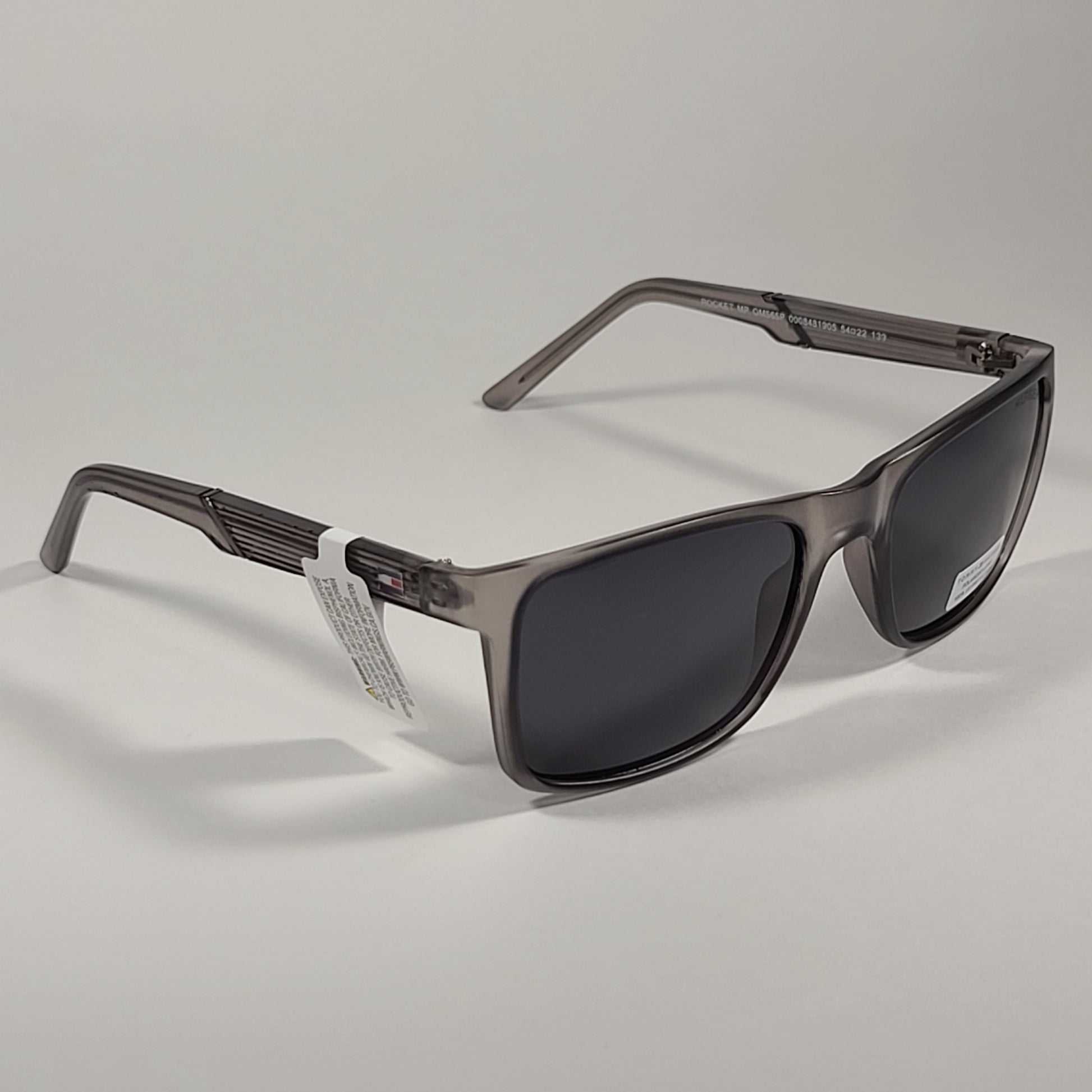 Tommy Hilfiger Rocket Rectangular Polarized Sunglasses Matte Gray Frame Gray Lens ROCKET MP OM565P - Sunglasses