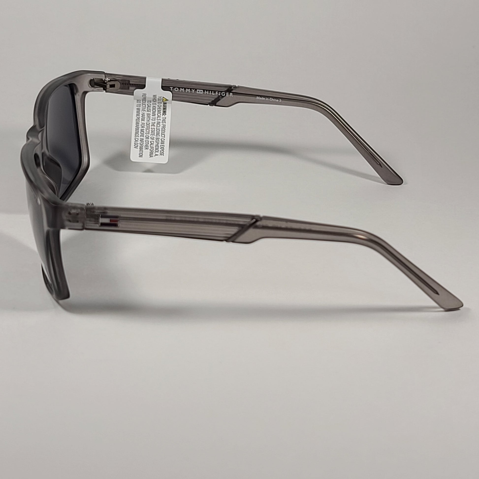 Tommy Hilfiger Rocket Rectangular Polarized Sunglasses Matte Gray Frame Gray Lens ROCKET MP OM565P - Sunglasses