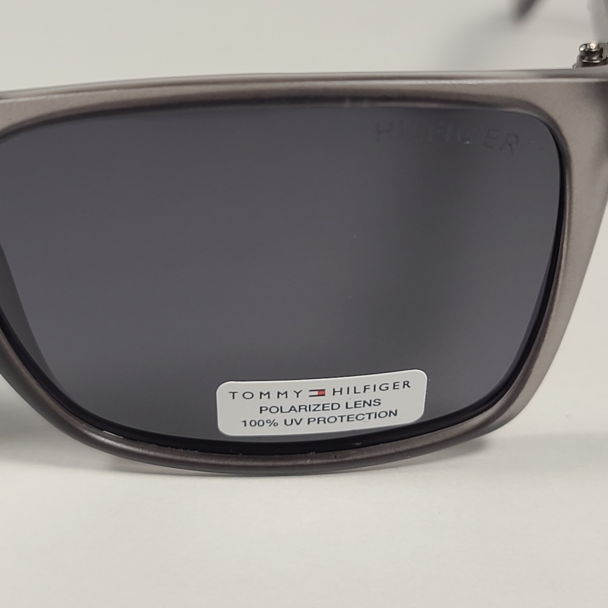 Tommy Hilfiger Rocket Rectangular Polarized Sunglasses Matte Gray Frame Gray Lens ROCKET MP OM565P - Sunglasses