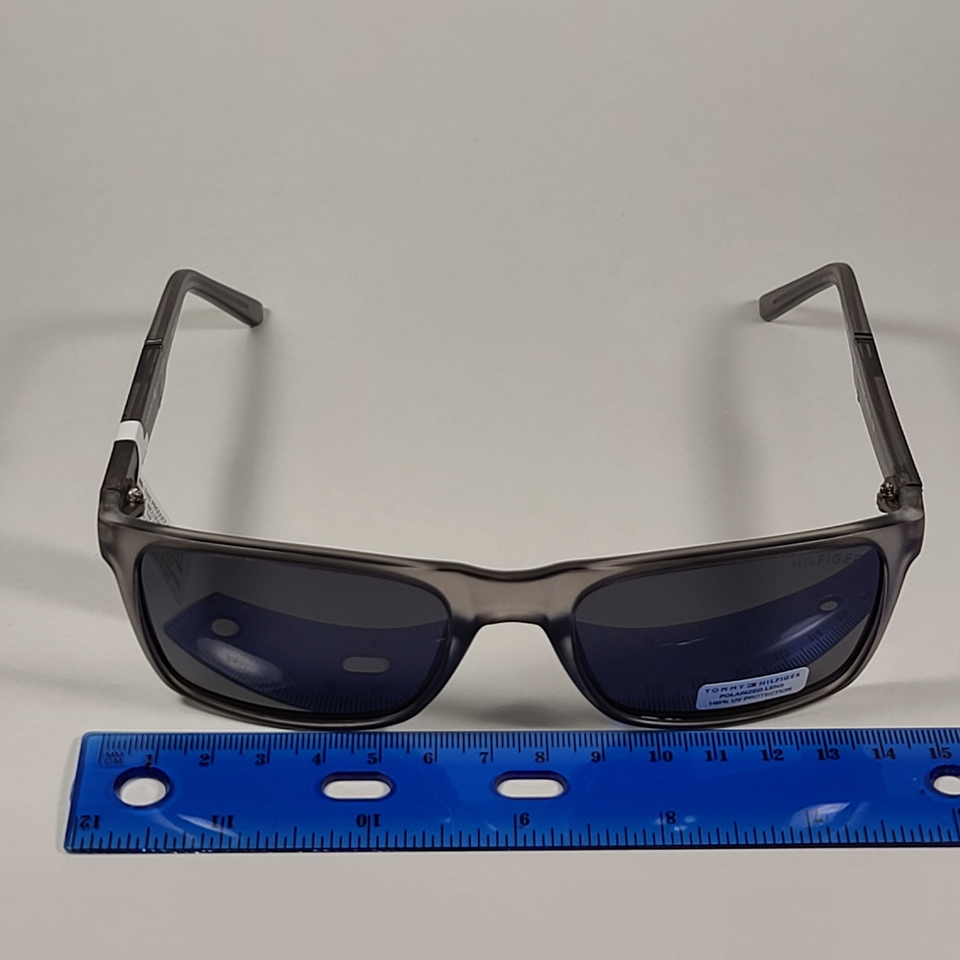 Tommy Hilfiger Rocket Rectangular Polarized Sunglasses Matte Gray Frame Gray Lens ROCKET MP OM565P - Sunglasses