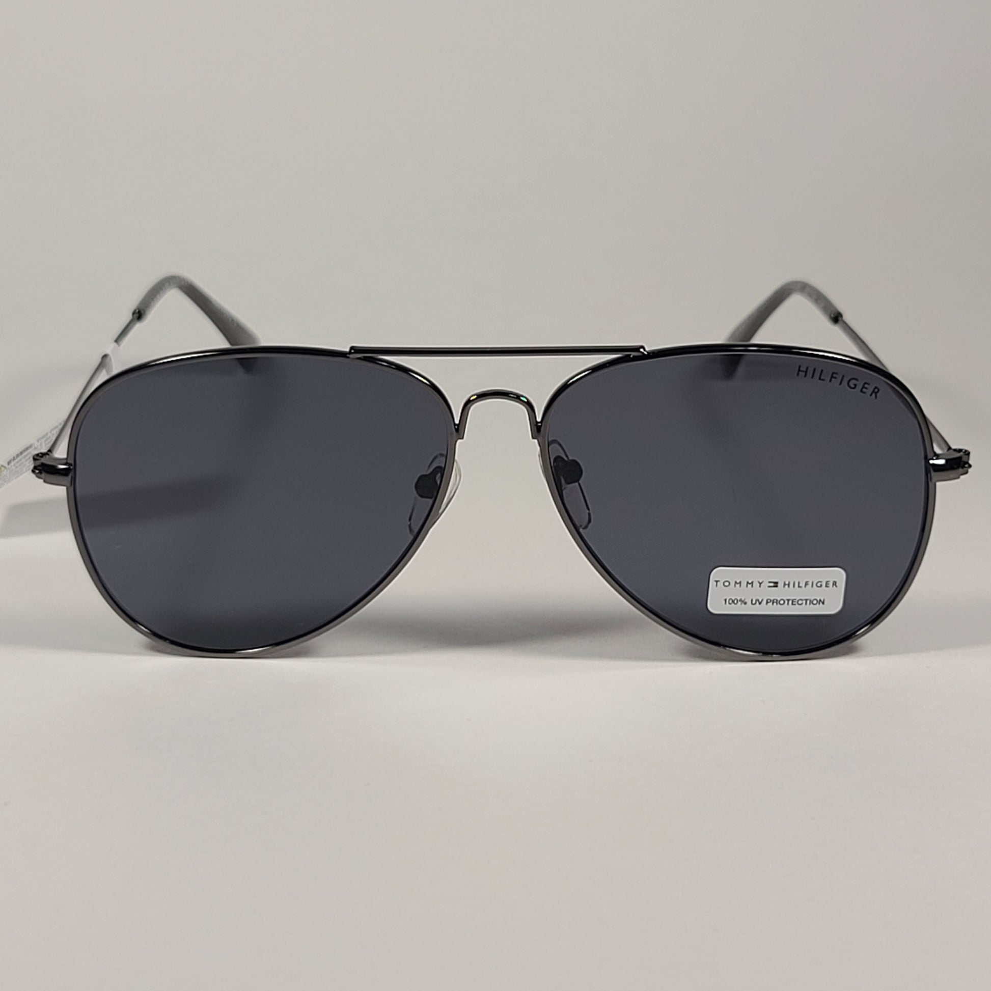 Tommy Hilfiger Simon Aviator Sunglasses Gunmetal Frame Gray Lens SIMON MM OM514 - Sunglasses