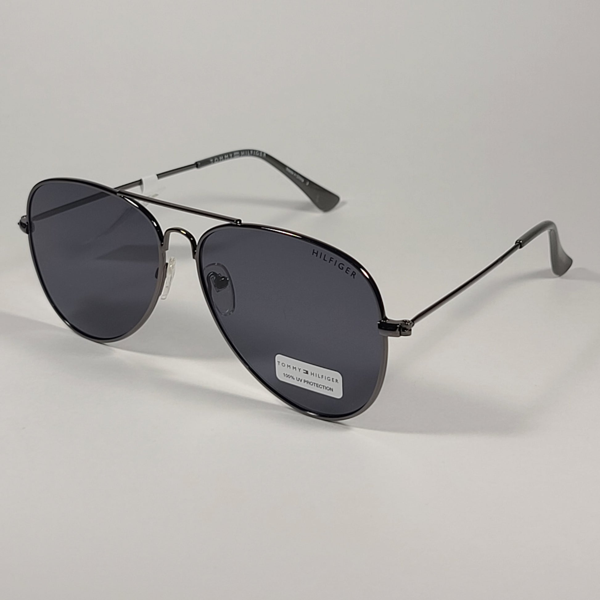 Tommy Hilfiger Simon Aviator Sunglasses Gunmetal Frame Gray Lens SIMON MM OM514 - Sunglasses