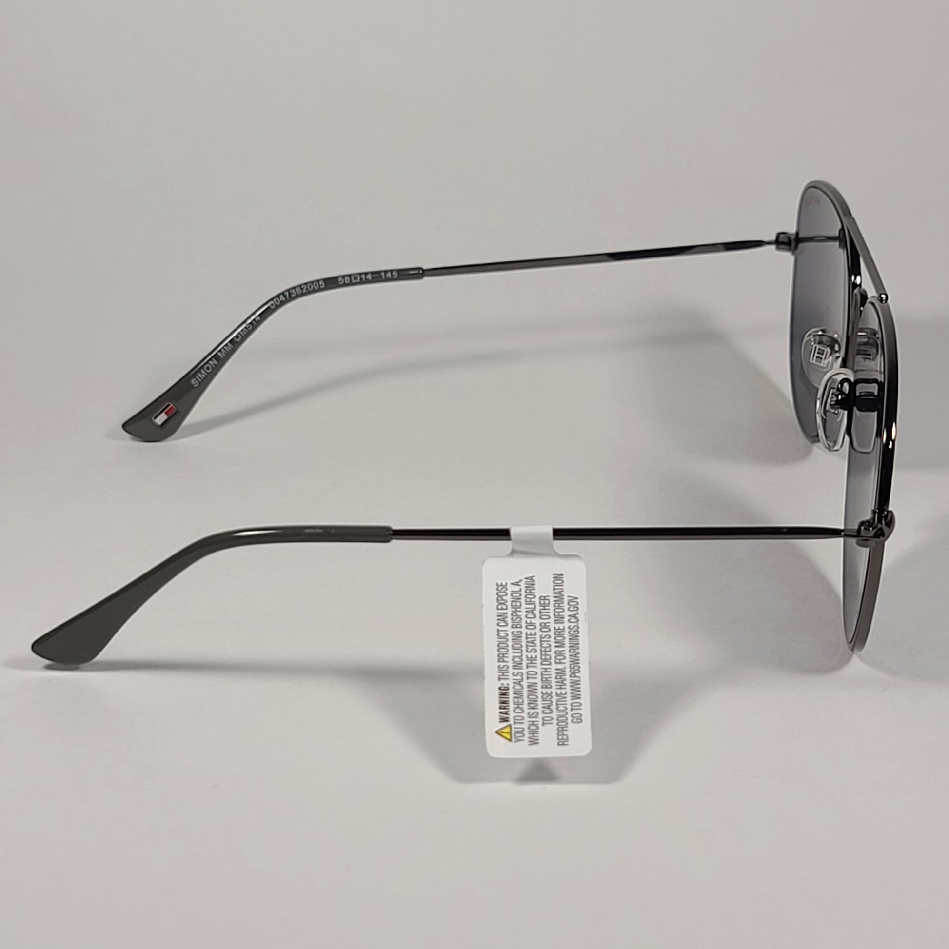 Tommy Hilfiger Simon Aviator Sunglasses Gunmetal Frame Gray Lens SIMON MM OM514 - Sunglasses
