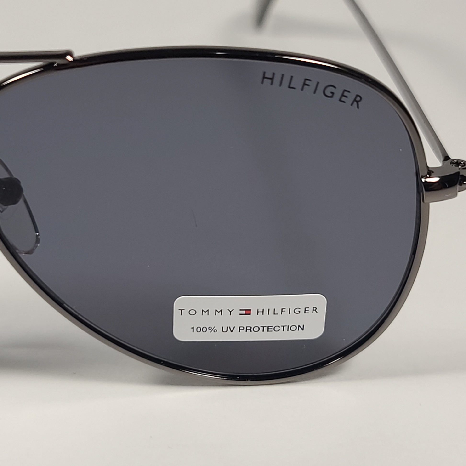 Tommy Hilfiger Simon Aviator Sunglasses Gunmetal Frame Gray Lens SIMON MM OM514 - Sunglasses