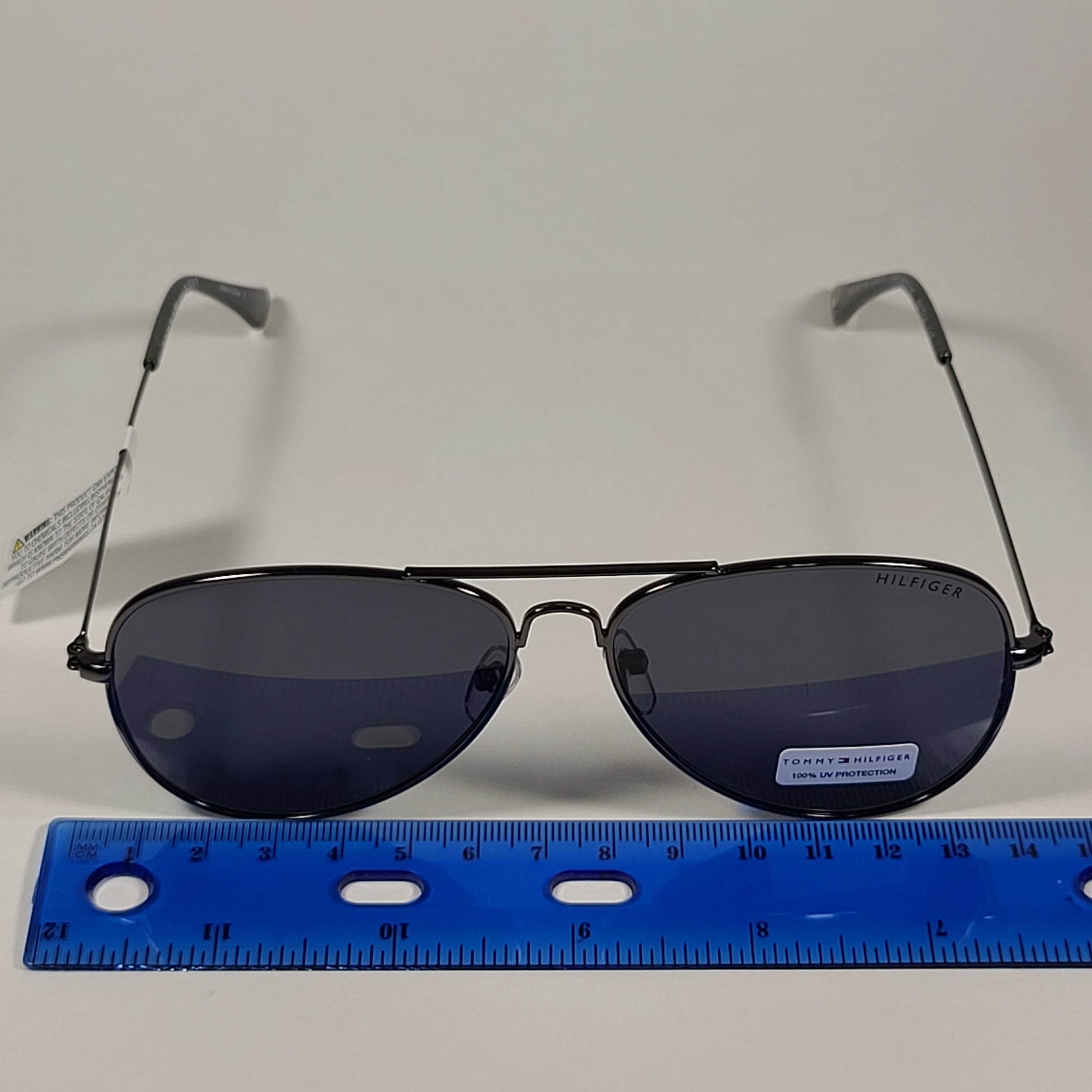 Tommy Hilfiger Simon Aviator Sunglasses Gunmetal Frame Gray Lens SIMON MM OM514 - Sunglasses