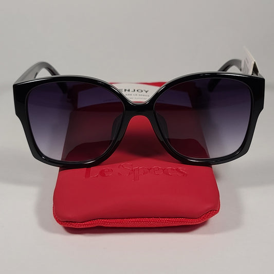 Le Specs Athena Oversized Alt Fit Sunglasses Shiny Black Gray Gradient Lens LAF2028402 - Sunglasses