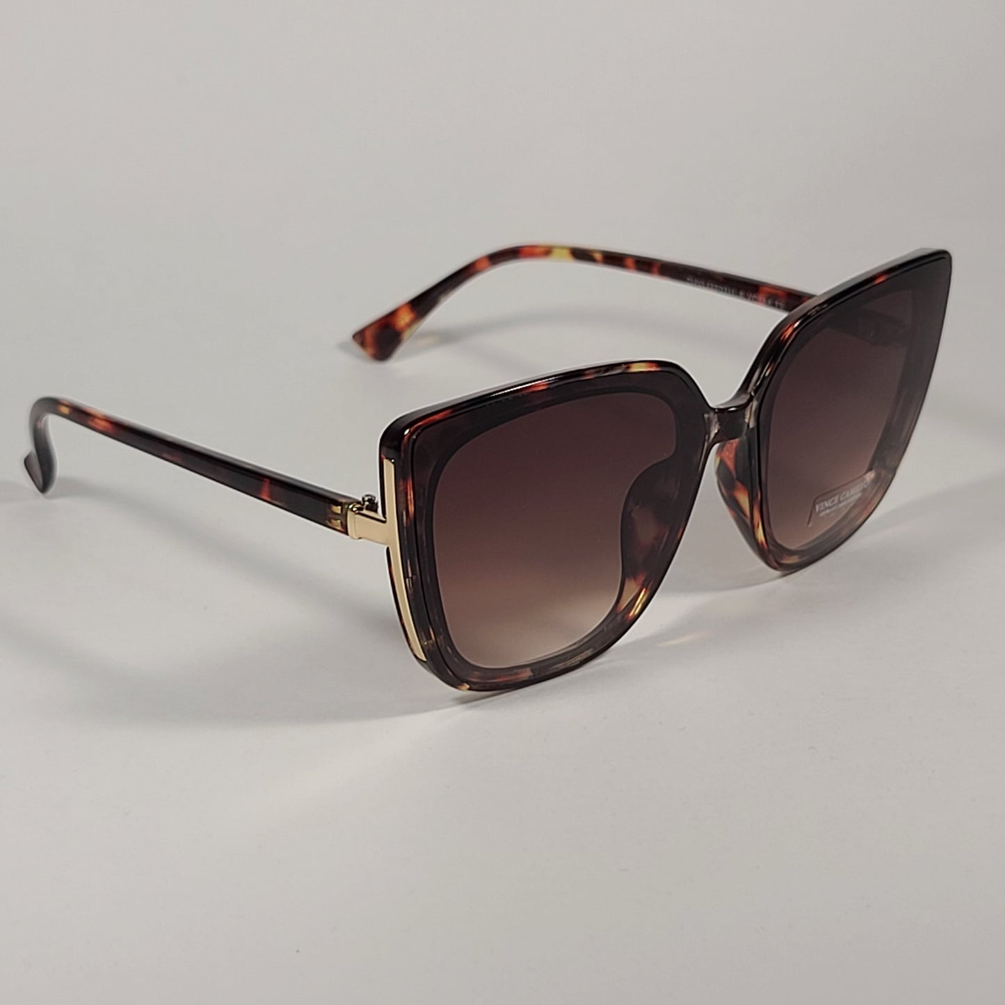 Vince Camuto Cat Eye Square Sunglasses Brown Tortoise Frame Brown Gradient Lens VC964 TS - Sunglasses