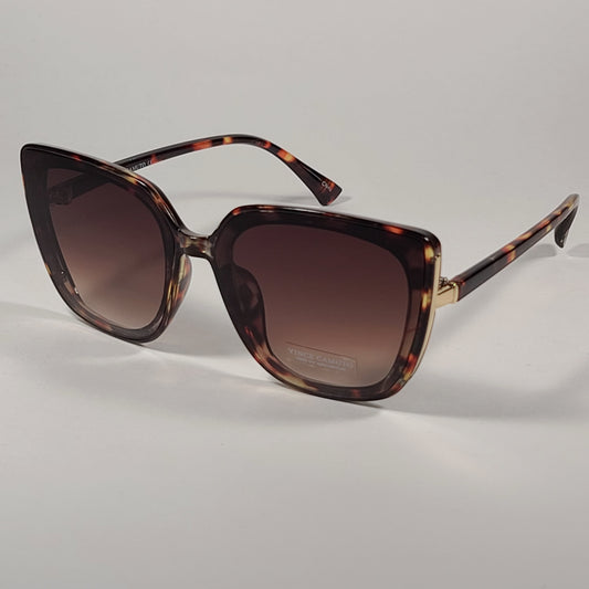 Vince Camuto Cat Eye Square Sunglasses Brown Tortoise Frame Brown Gradient Lens VC964 TS - Sunglasses