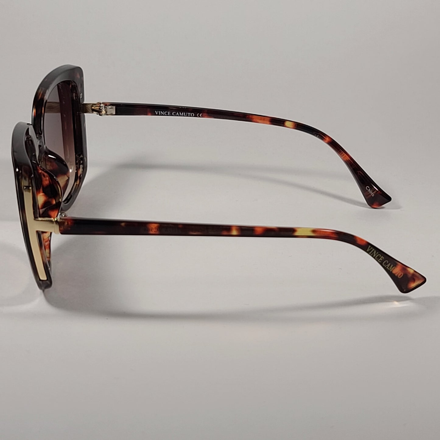 Vince Camuto Cat Eye Square Sunglasses Brown Tortoise Frame Brown Gradient Lens VC964 TS - Sunglasses