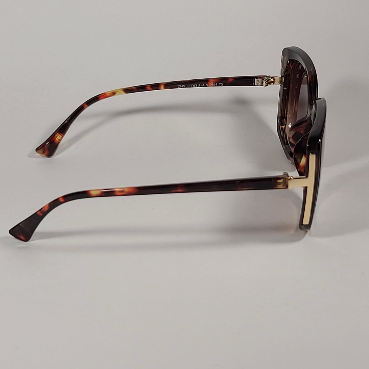 Vince Camuto Cat Eye Square Sunglasses Brown Tortoise Frame Brown Gradient Lens VC964 TS - Sunglasses