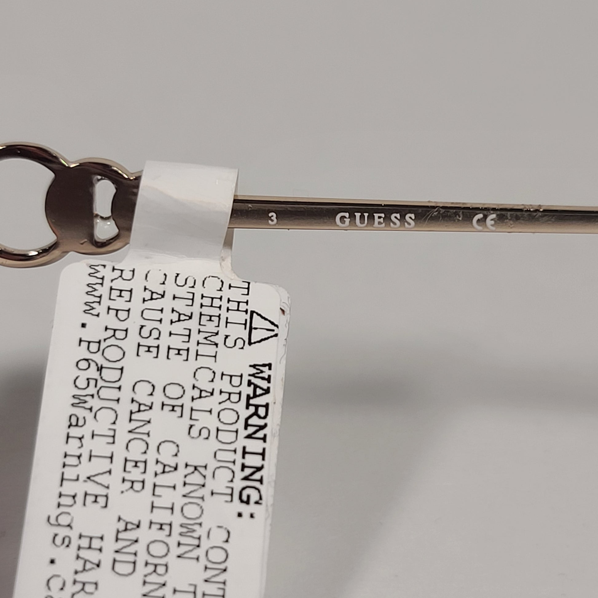 Guess Aviator Pilot Sunglasses White Gold Tone Frame Brown Gradient Lens GF0344 32F - Sunglasses
