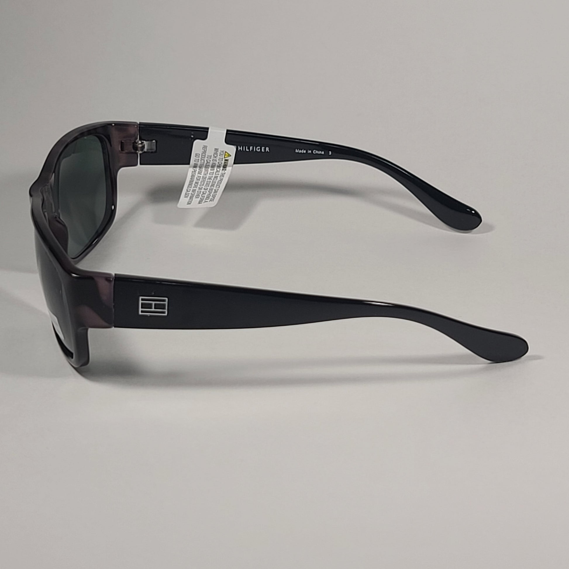 Tommy Hilfiger Mario Rectangular Sunglasses Black And Nude Tortoise Frame Green Lens MARIO MP OM79 - Sunglasses