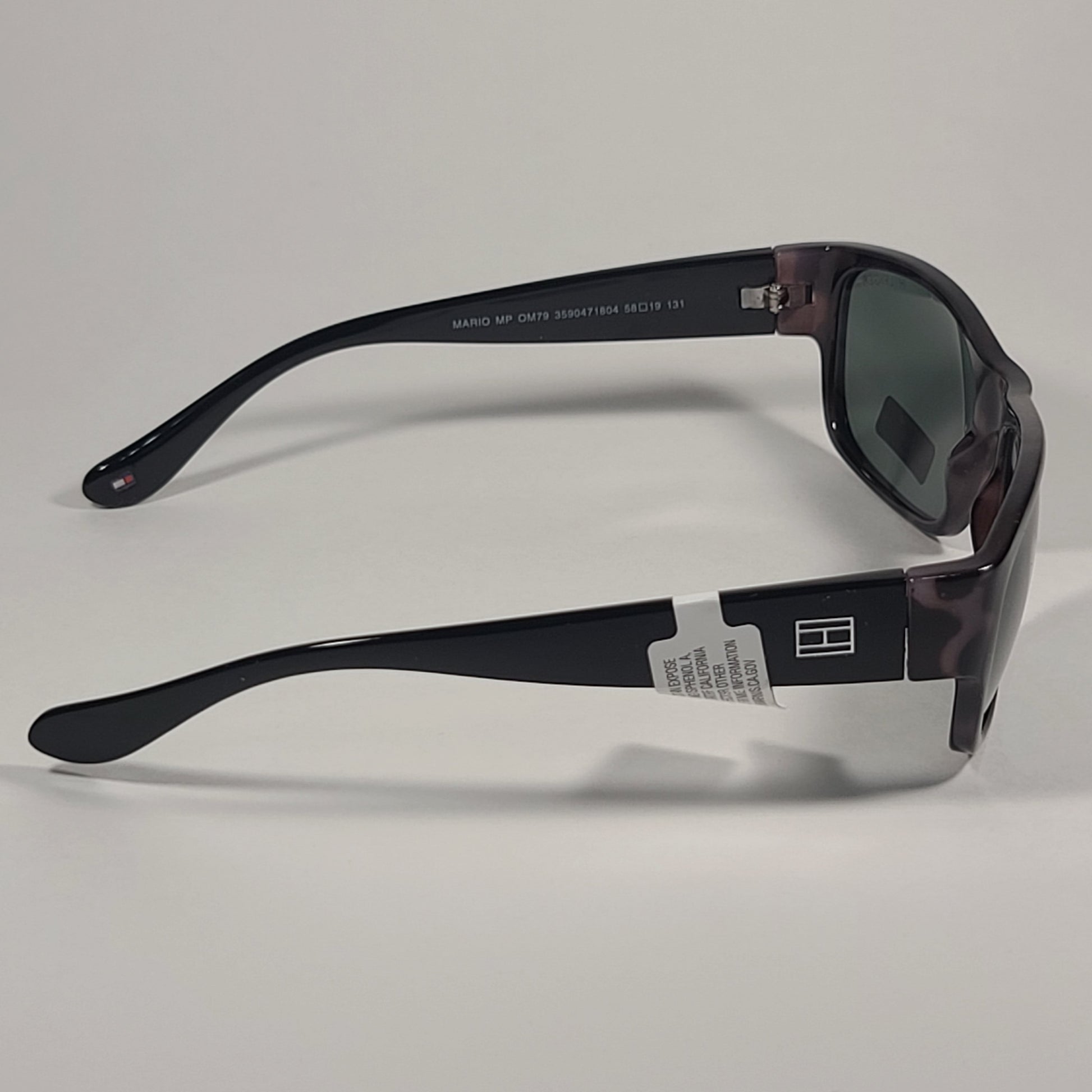 Tommy Hilfiger Mario Rectangular Sunglasses Black And Nude Tortoise Frame Green Lens MARIO MP OM79 - Sunglasses
