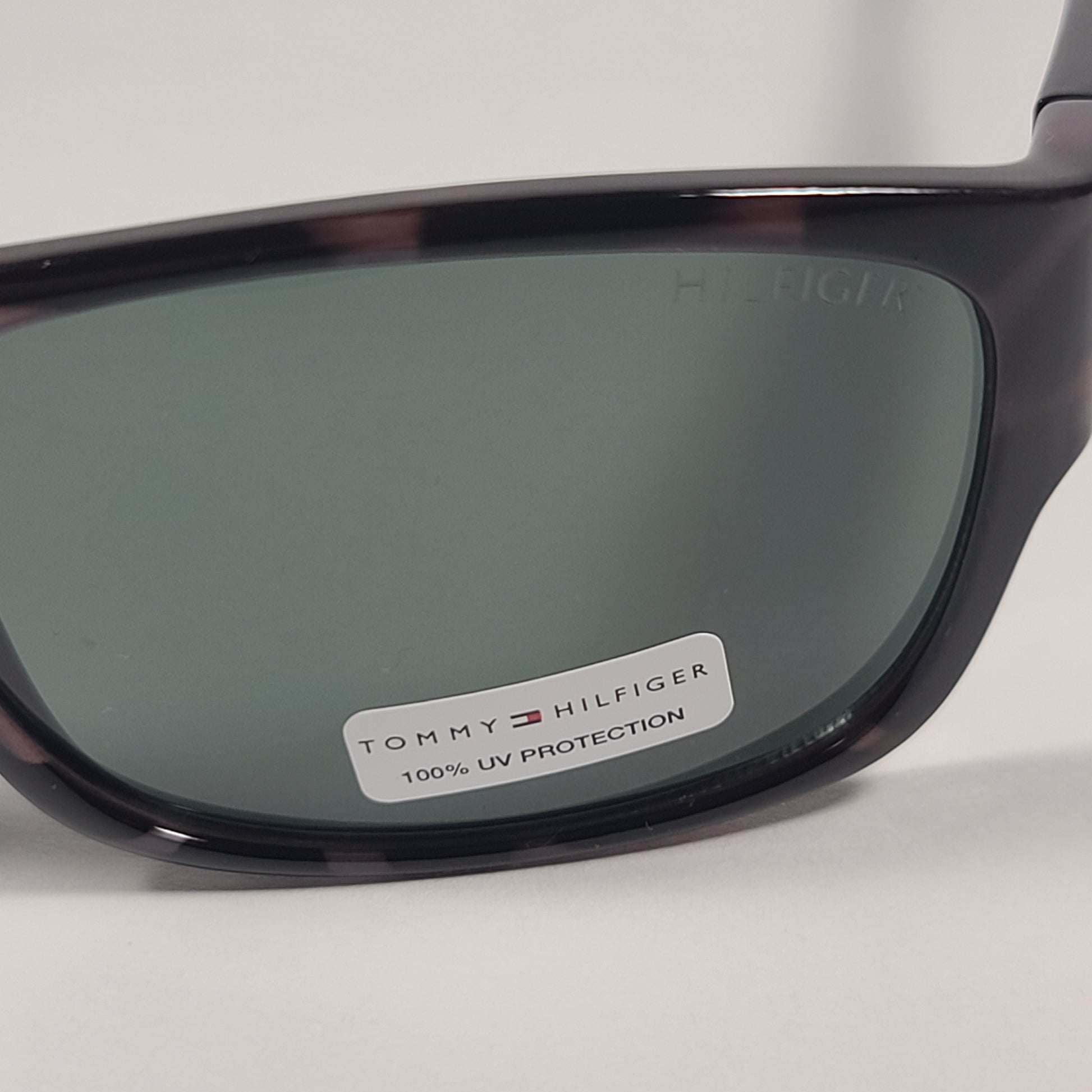 Tommy Hilfiger Mario Rectangular Sunglasses Black And Nude Tortoise Frame Green Lens MARIO MP OM79 - Sunglasses