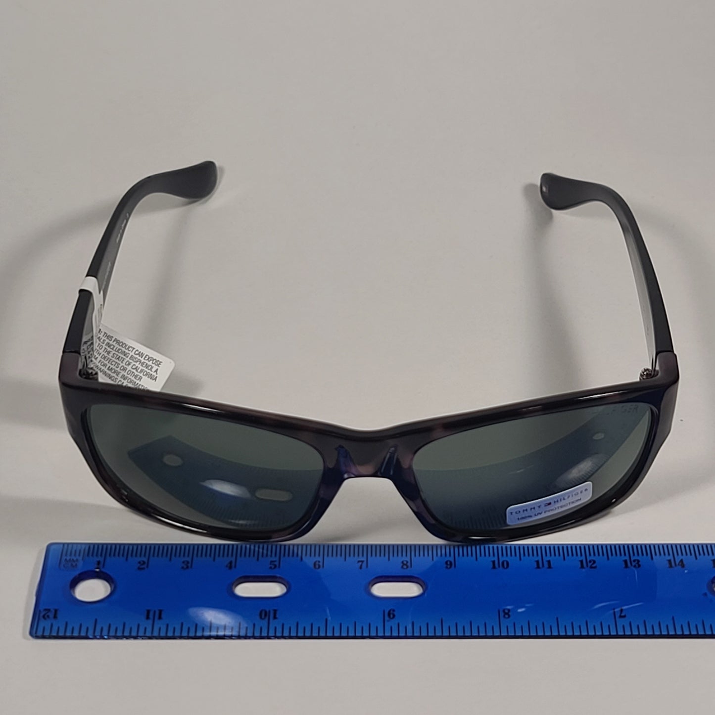 Tommy Hilfiger Mario Rectangular Sunglasses Black And Nude Tortoise Frame Green Lens MARIO MP OM79 - Sunglasses