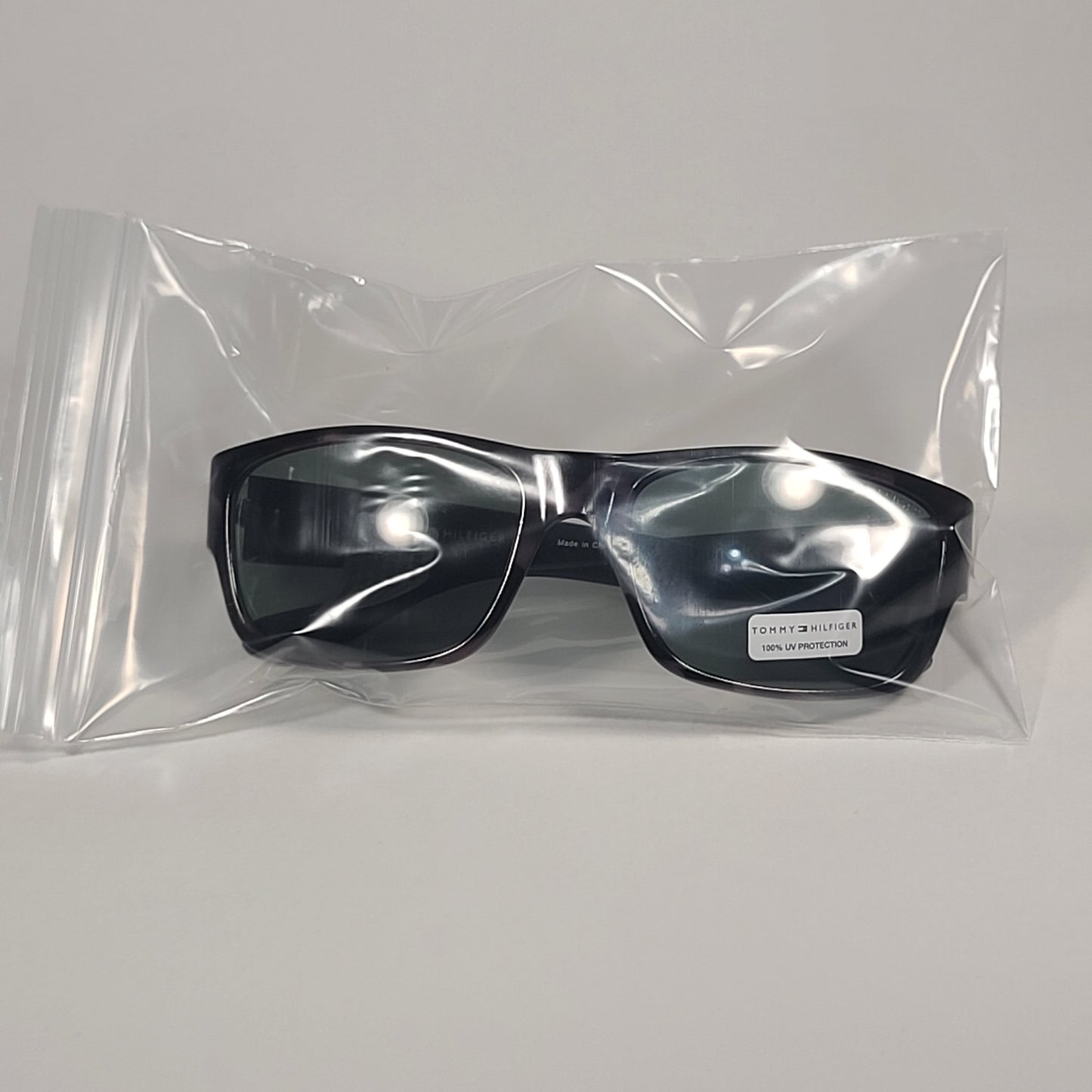 Tommy Hilfiger Mario Rectangular Sunglasses Black And Nude Tortoise Frame Green Lens MARIO MP OM79 - Sunglasses