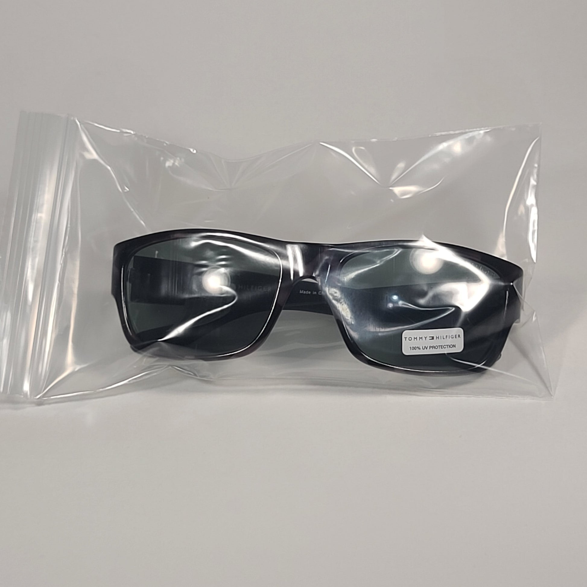 Tommy Hilfiger Mario Rectangular Sunglasses Black And Nude Tortoise Frame Green Lens MARIO MP OM79 - Sunglasses