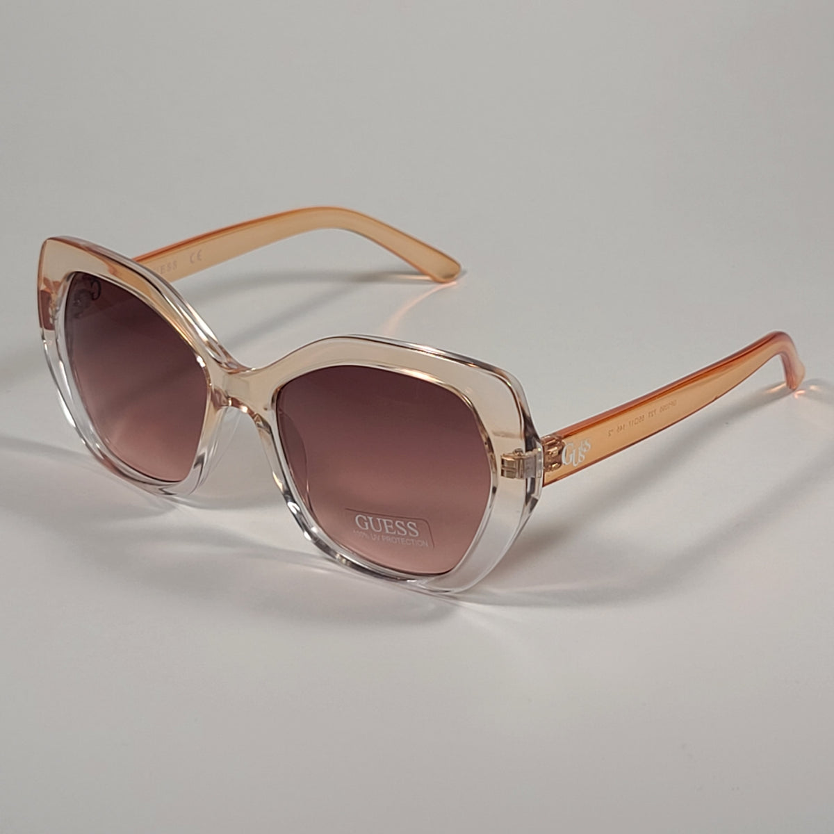 Guess Women\'s Oversize Orange Sunglasses Guess Oversized Sunglasses Orange Crystal Frame Brown  main image 3