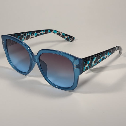 Tahari Oversize Square Sunglasses Blue Tortoise Blue Gradient Lens TH857 BLTS - Sunglasses