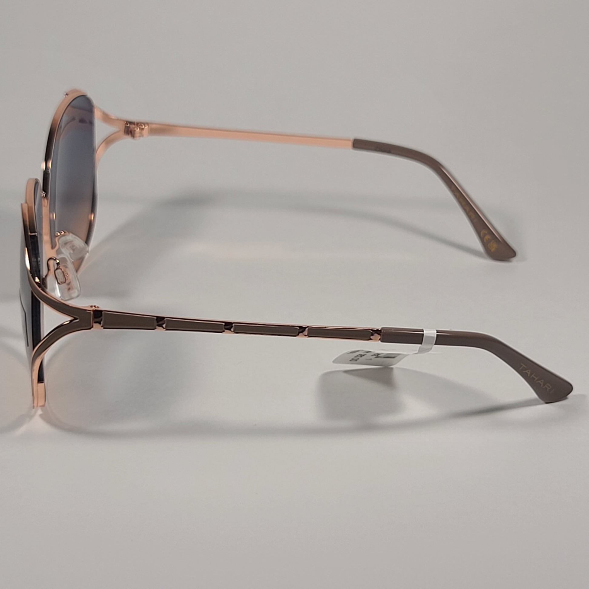 Tahari Oversized Sunglasses Nude Rose Gold Frame Rose Gradient Lens TH875 RGND - Sunglasses