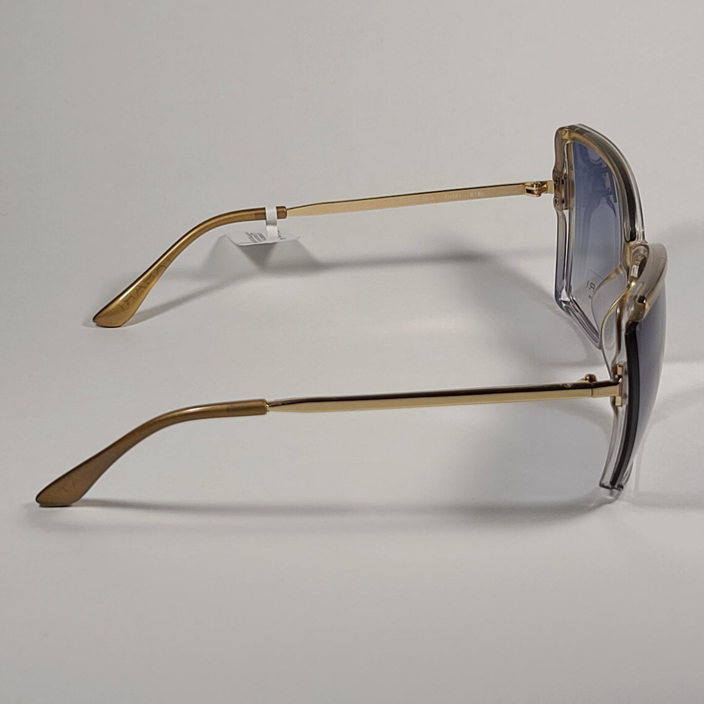 Tahari Shield Butterfly Sunglasses Gold Blue Frame Blue Gradient Lens TH881 BTBL - Sunglasses