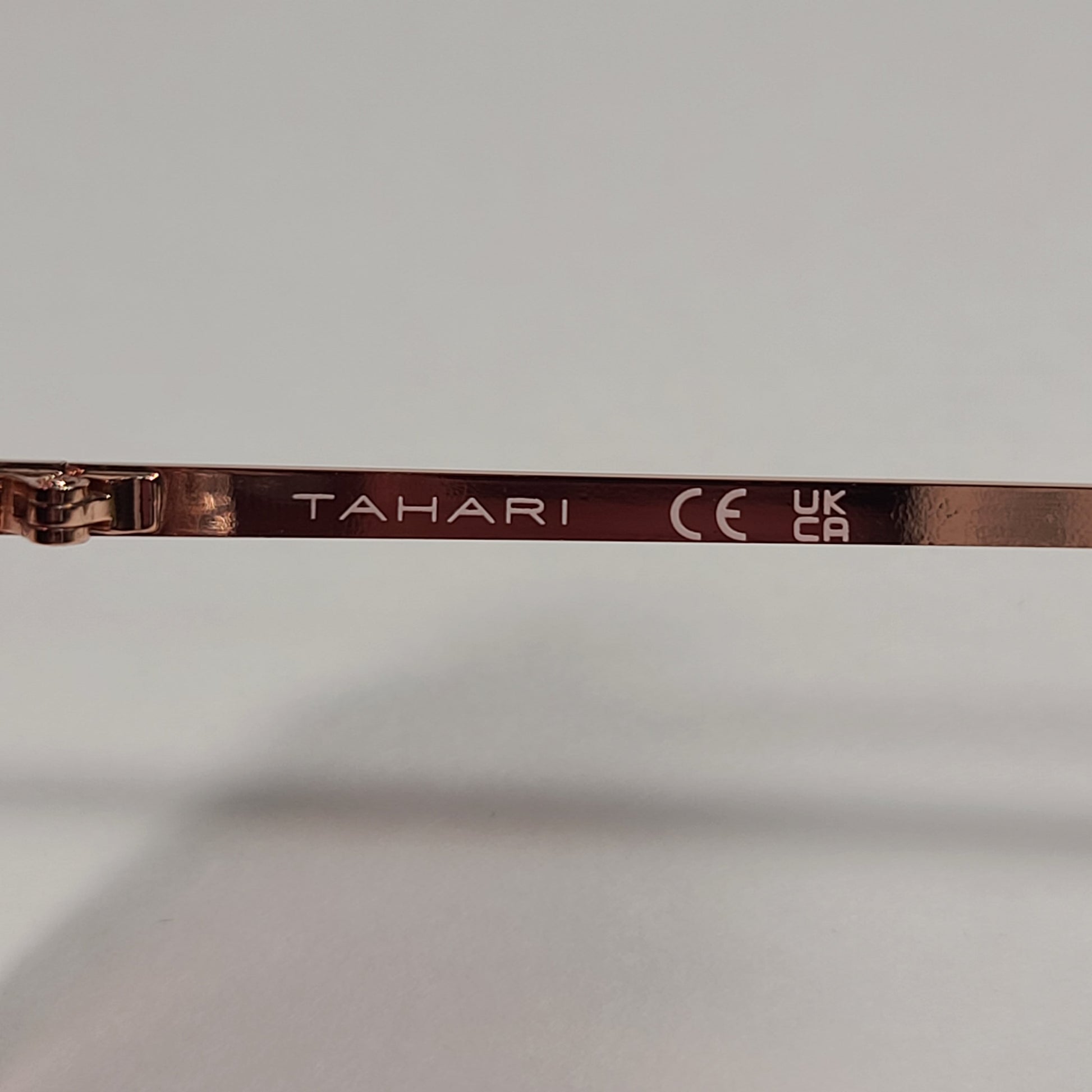 Tahari Oval Sunglasses Gold and Black Metal Frame Brown Gradient Lens TH867 OX - Sunglasses