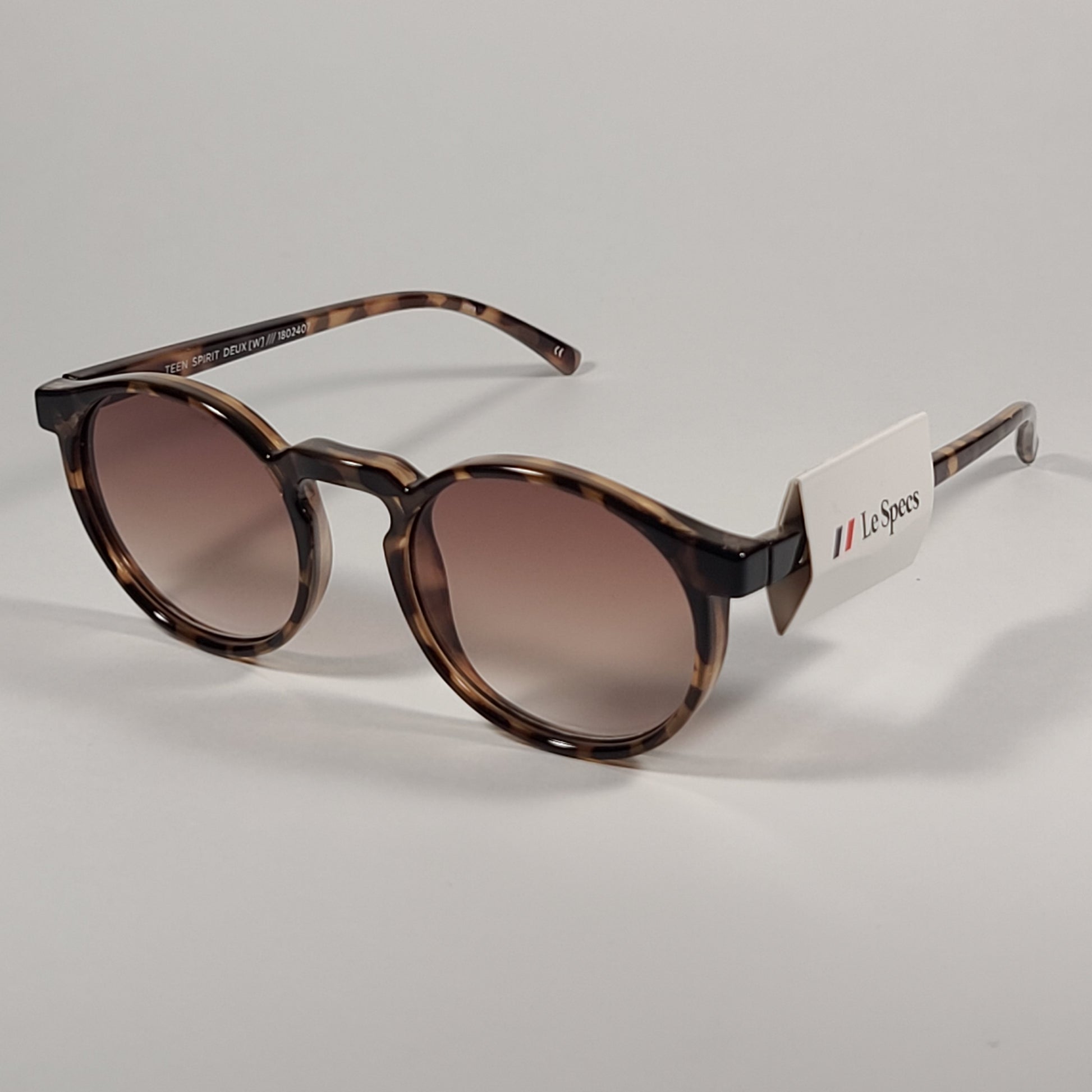 Le Specs Teen Spirit Deux Sunglasses Brown Tortoise Frame Brown Gradient Lens LES-FA-006 - Sunglasses