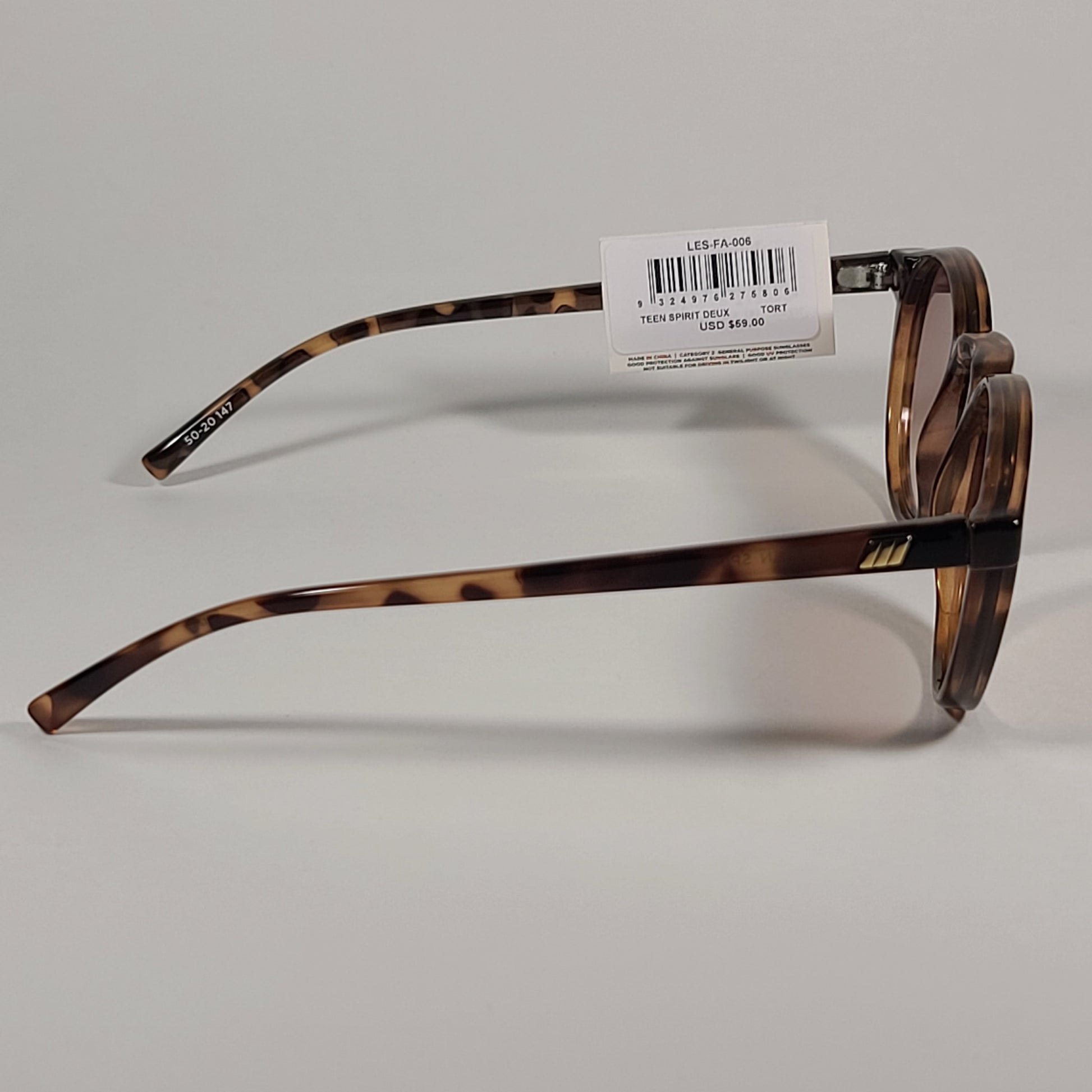 Le Specs Teen Spirit Deux Sunglasses Brown Tortoise Frame Brown Gradient Lens LES-FA-006 - Sunglasses