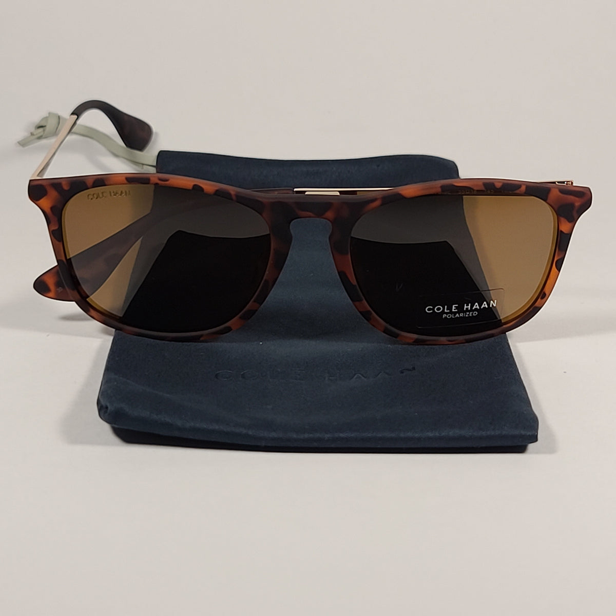 Cole Haan CH9007 215 Tortoise Polarized Sunglasses Gold/Tortoise Frame Gray Lens Cole Haan CH9024 215 TORTOISE Soft Round Polarized  main image 2