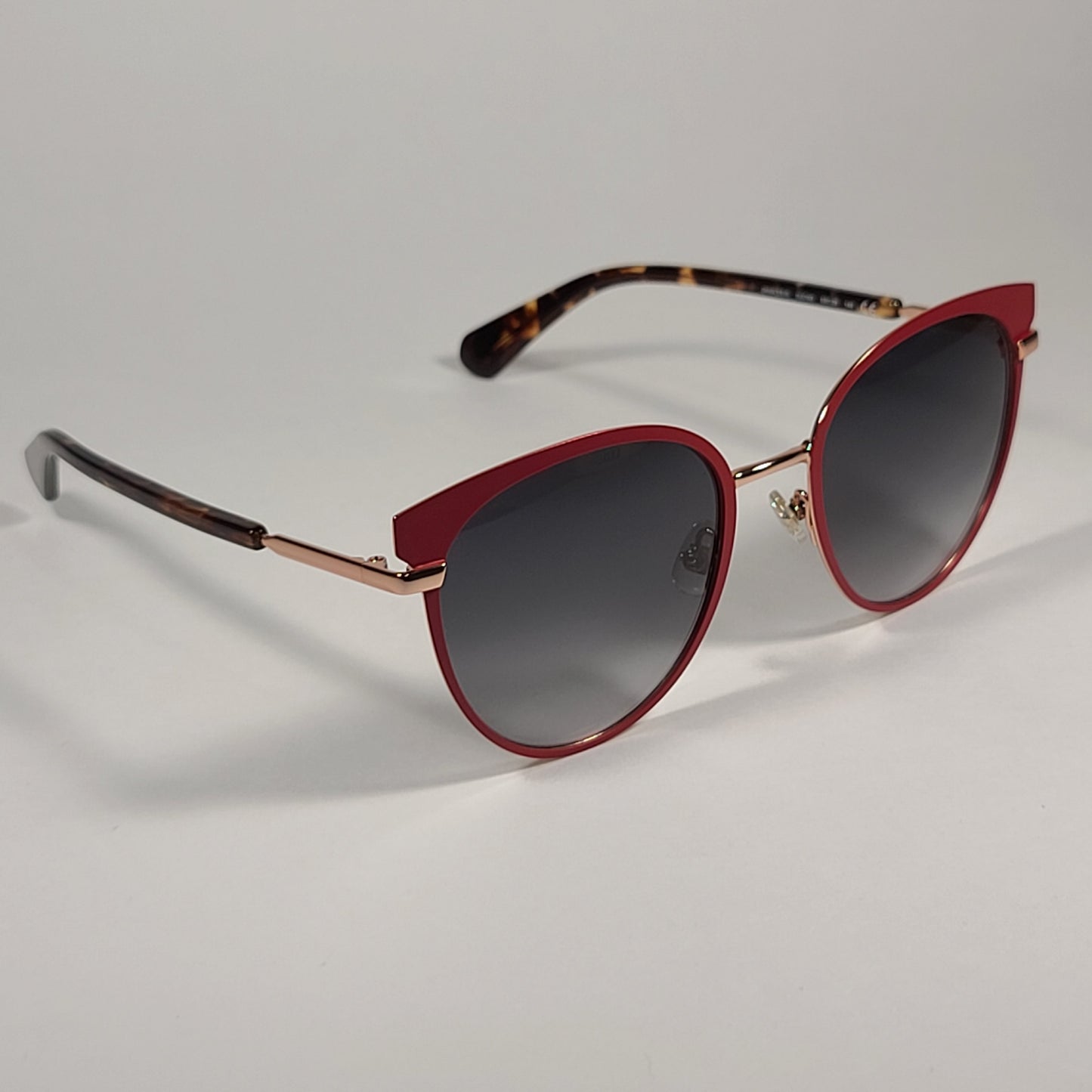 Kate Spade JANALEE/S 0UC9O Round Cat Eye Sunglasses Red Gold Havana Frame Gray Gradient Lens - Sunglasses