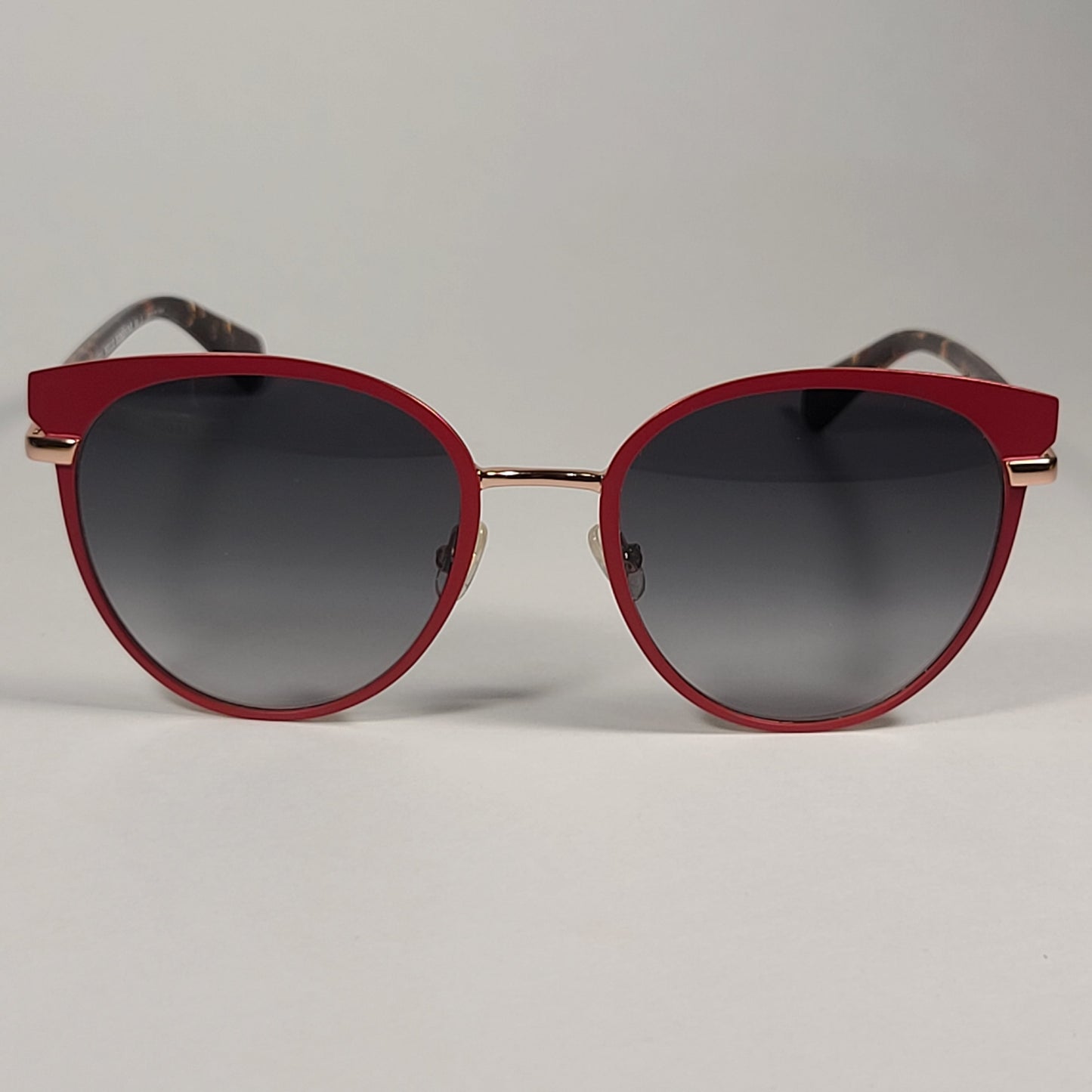 Kate Spade JANALEE/S 0UC9O Round Cat Eye Sunglasses Red Gold Havana Frame Gray Gradient Lens - Sunglasses