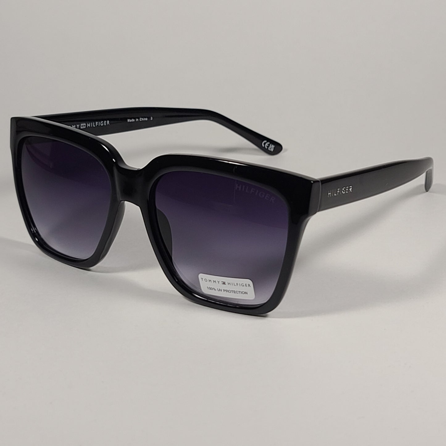 Tommy Hilfiger Issa Sunglasses Shiny Black Frame Smoke Gradient Lens ISSA WP OL540 - Sunglasses