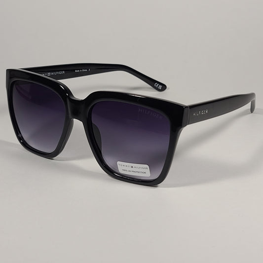 Tommy Hilfiger Issa Sunglasses Shiny Black Frame Smoke Gradient Lens ISSA WP OL540 - Sunglasses
