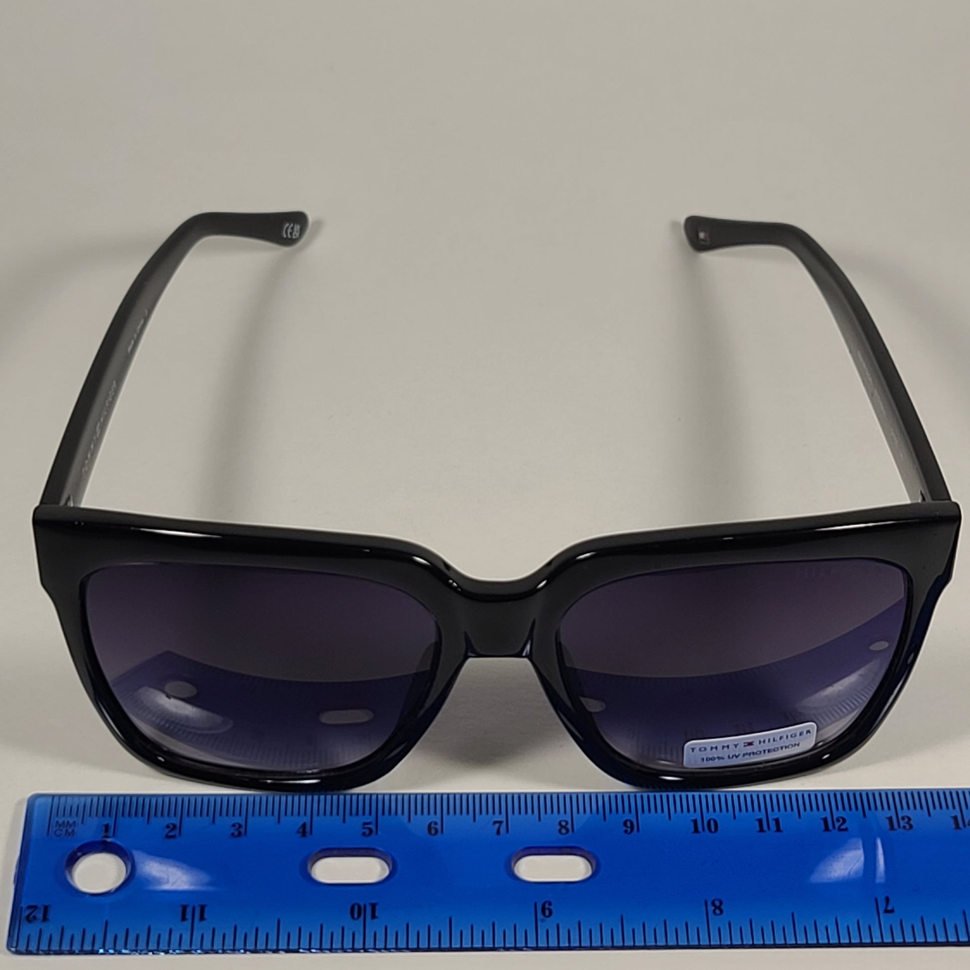 Tommy Hilfiger Issa Sunglasses Shiny Black Frame Smoke Gradient Lens ISSA WP OL540 - Sunglasses
