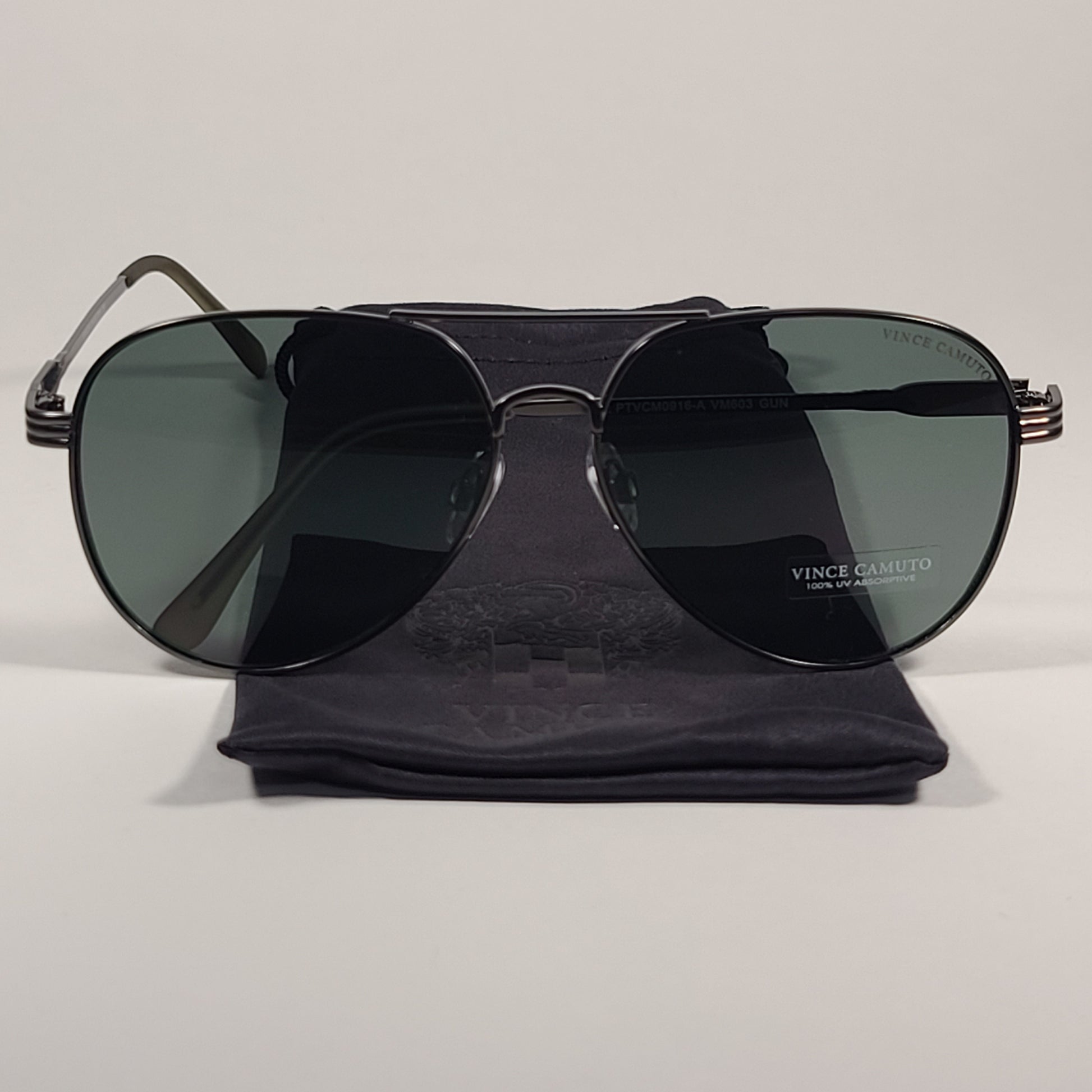 Vince Camuto Aviator Sunglasses Gunmetal Frame Green Lens VM603 GUN - Sunglasses