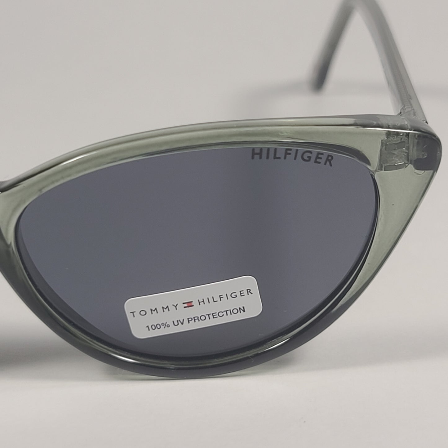 Tommy Hilfiger Liz Cat Eye Sunglasses Green Crystal Frame Gray Lens LIZ WP OL573 - Sunglasses