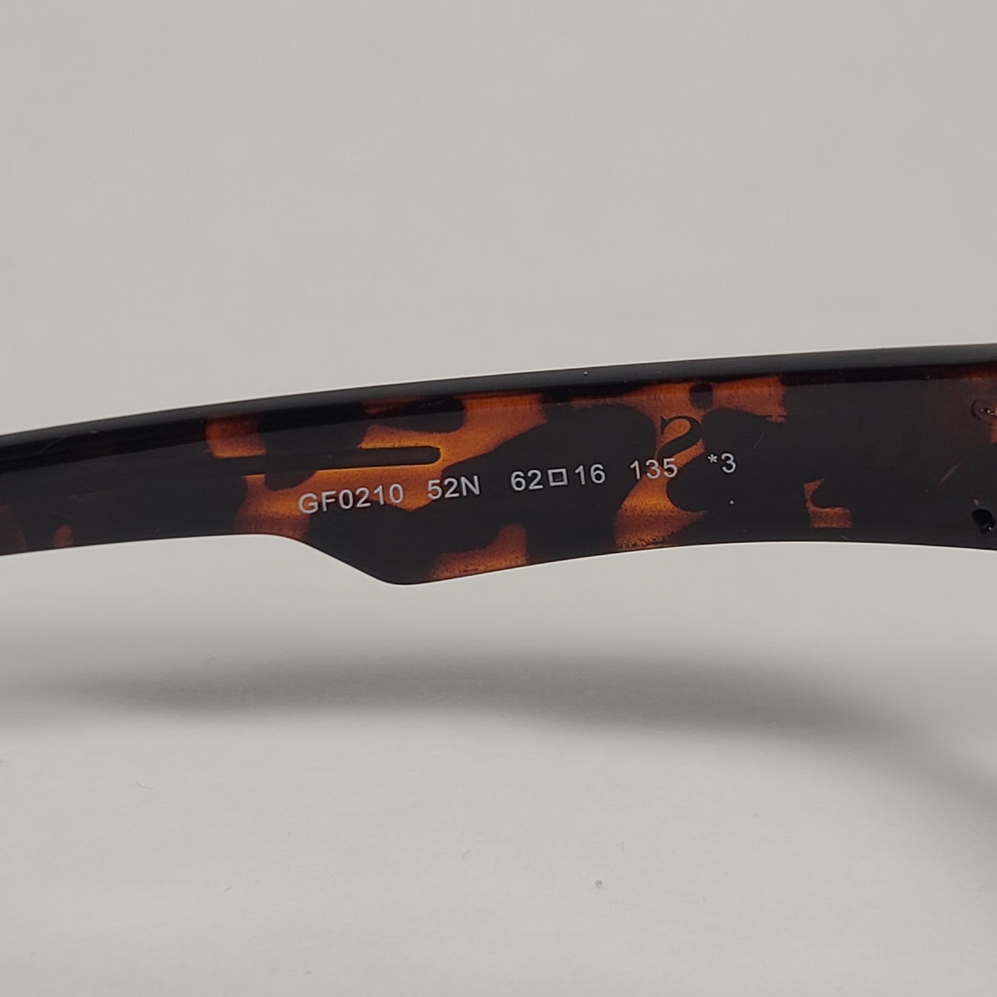 Guess Rectangular Wrap Sunglasses Brown Tortoise Frame Green Lens GF0210 52N - Sunglasses