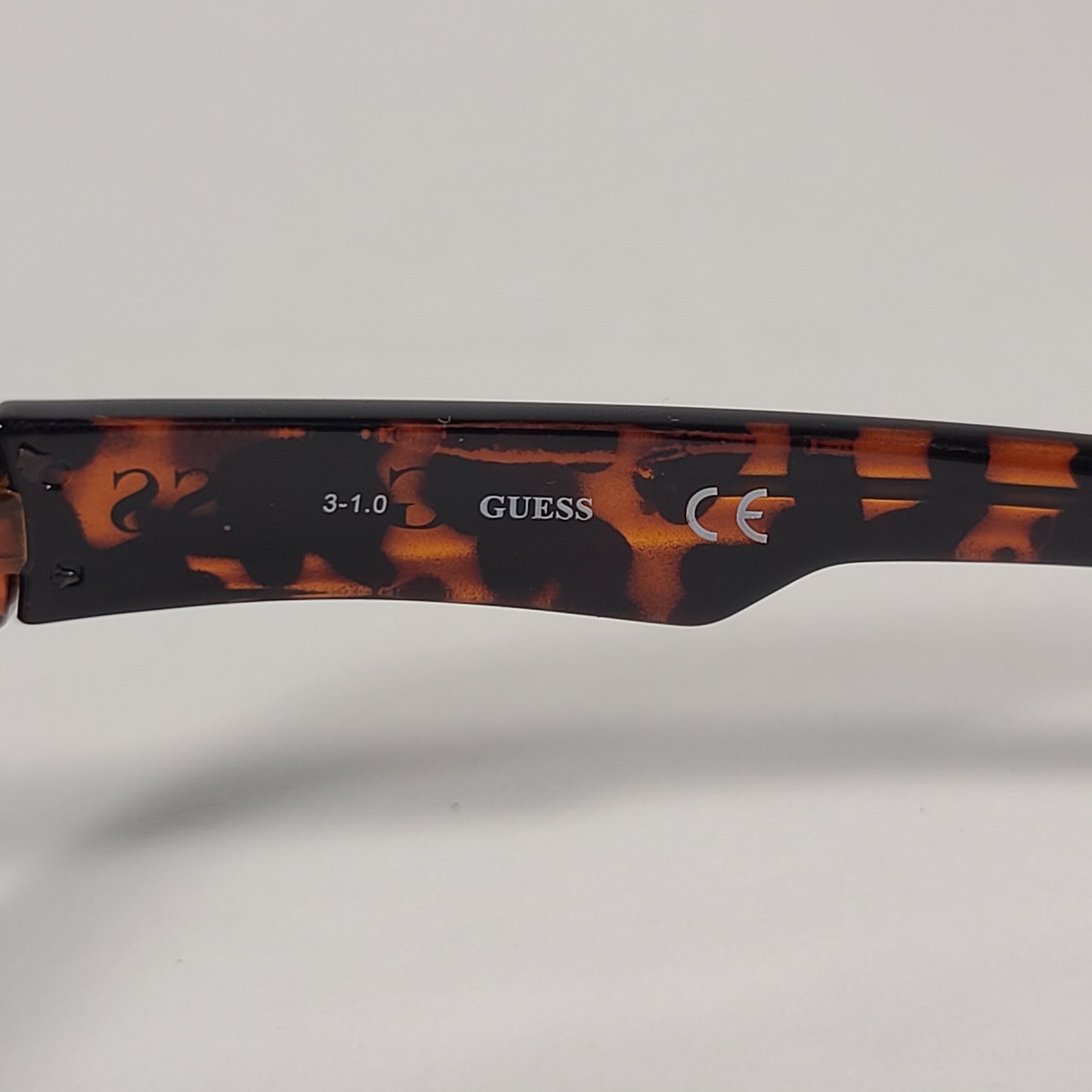 Guess Rectangular Wrap Sunglasses Brown Tortoise Frame Green Lens GF0210 52N - Sunglasses