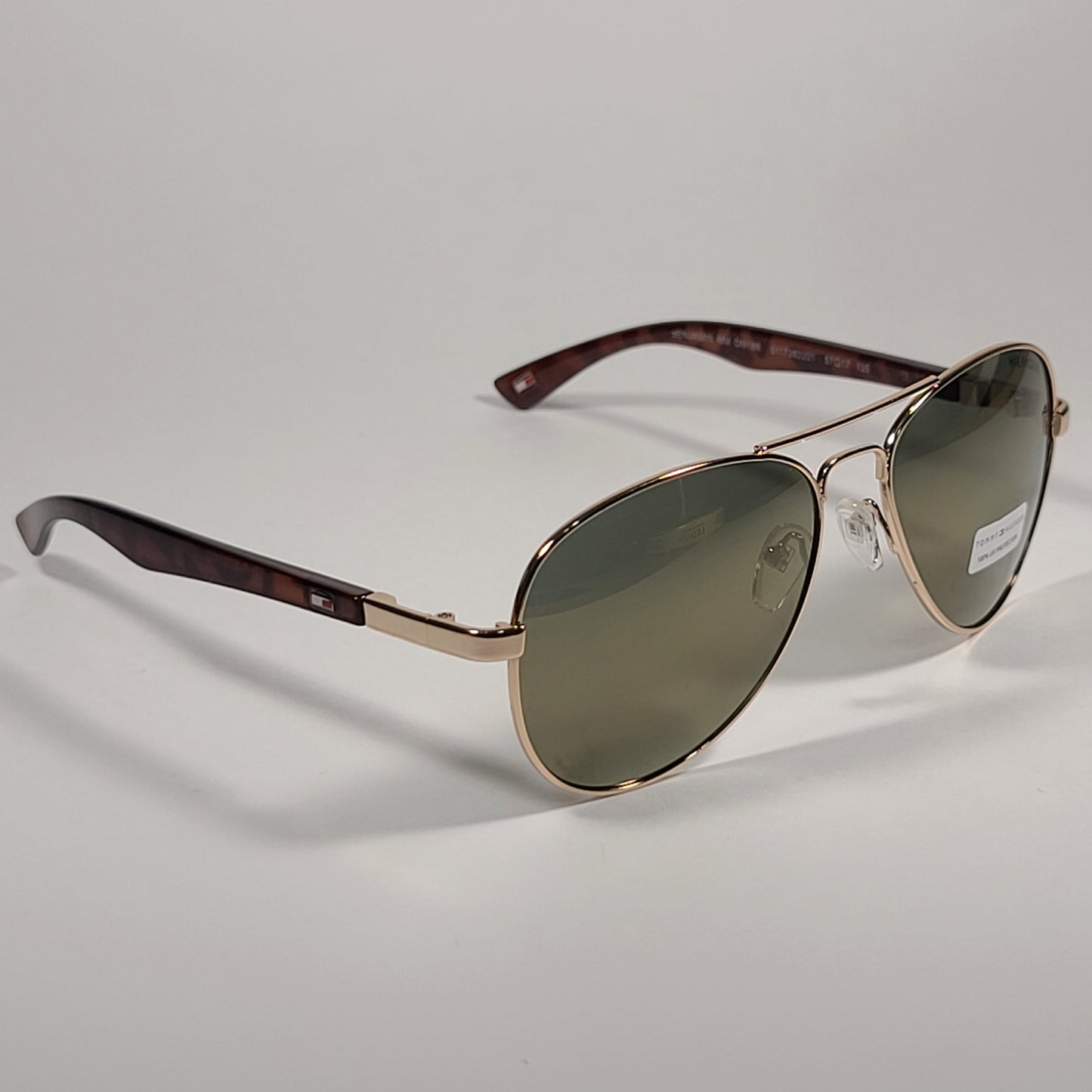 Tommy Hilfiger Benjamin Aviator Sunglasses Brown Tortoise Frame Gold Mirror Lens BENJAMIN MM OM186 - Sunglasses