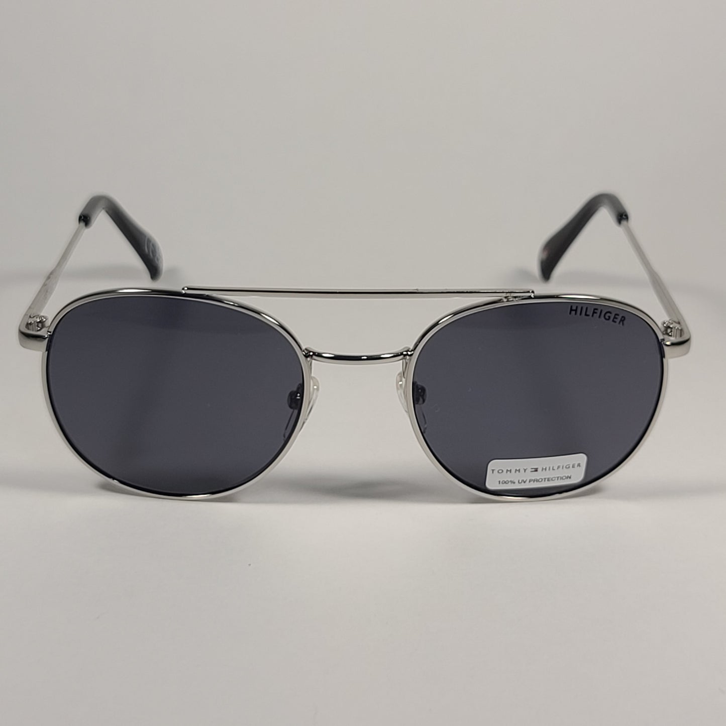 Tommy Hilfiger Dara Round Sunglasses Silver Tone Metal Frame Gray Tinted Lens DARA MM OM413 - Sunglasses