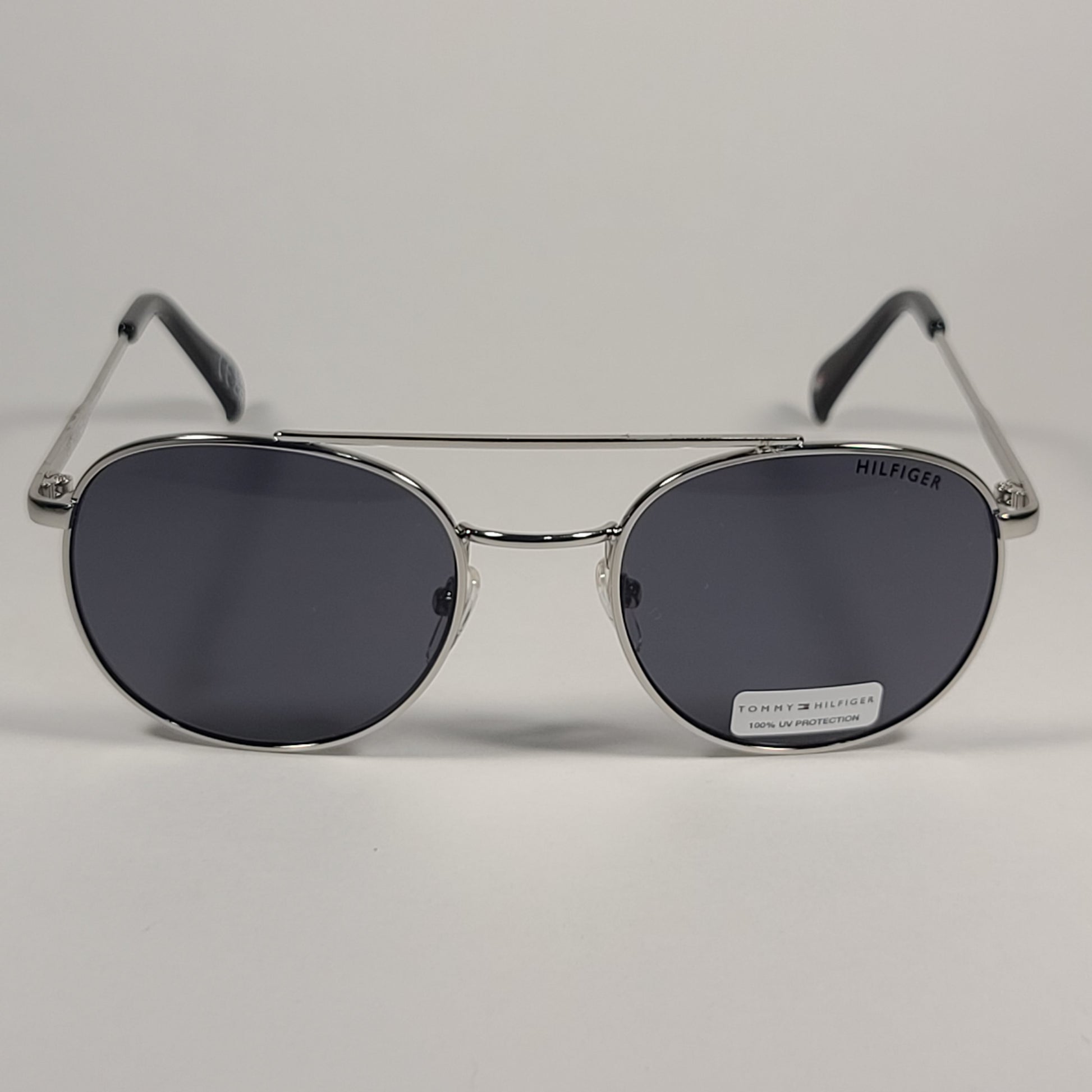 Tommy Hilfiger Dara Round Sunglasses Silver Tone Metal Frame Gray Tinted Lens DARA MM OM413 - Sunglasses