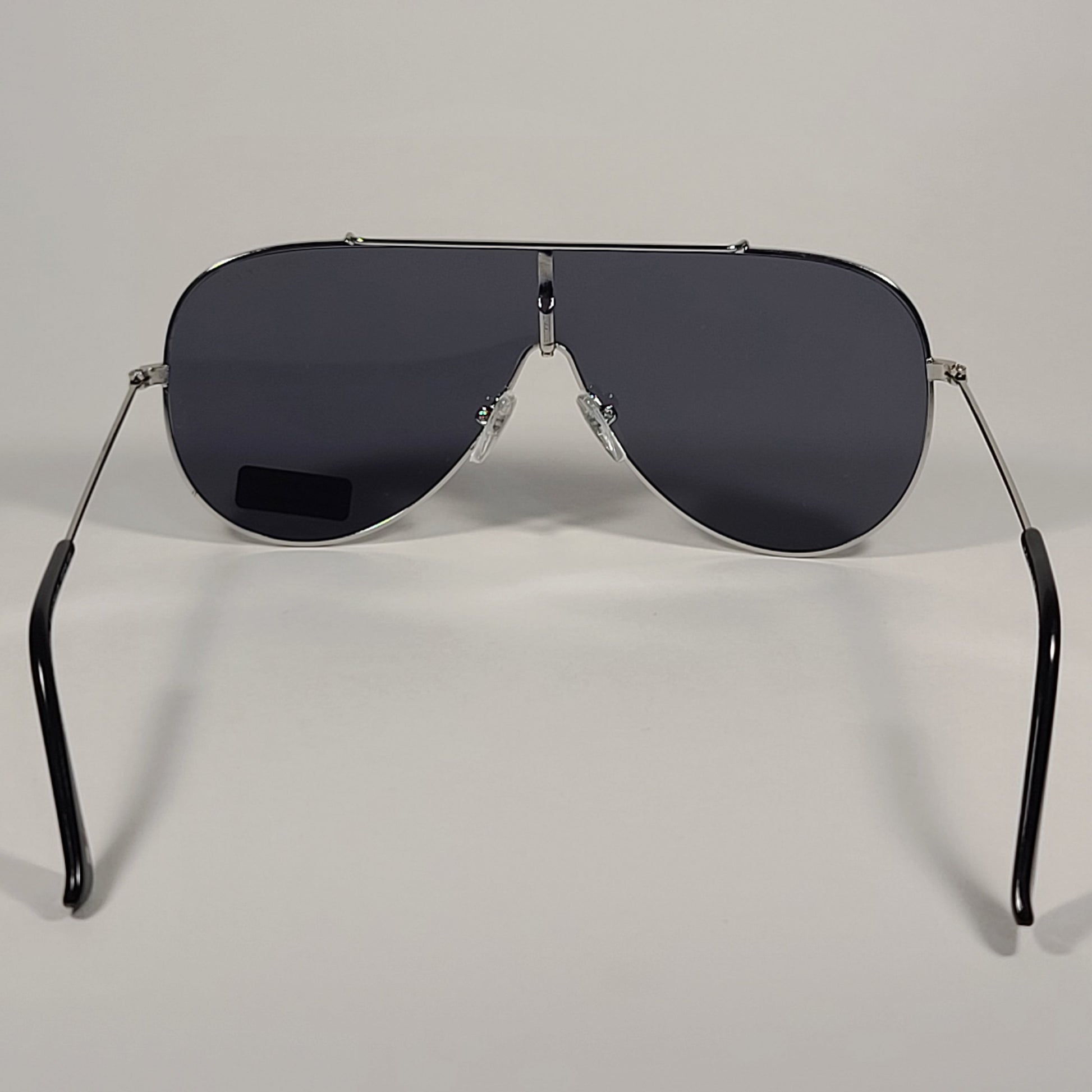 Tommy Hilfiger Abel Shield Sunglasses Silver Frame Gray Solid Lens ABEL MM OU605 - Sunglasses